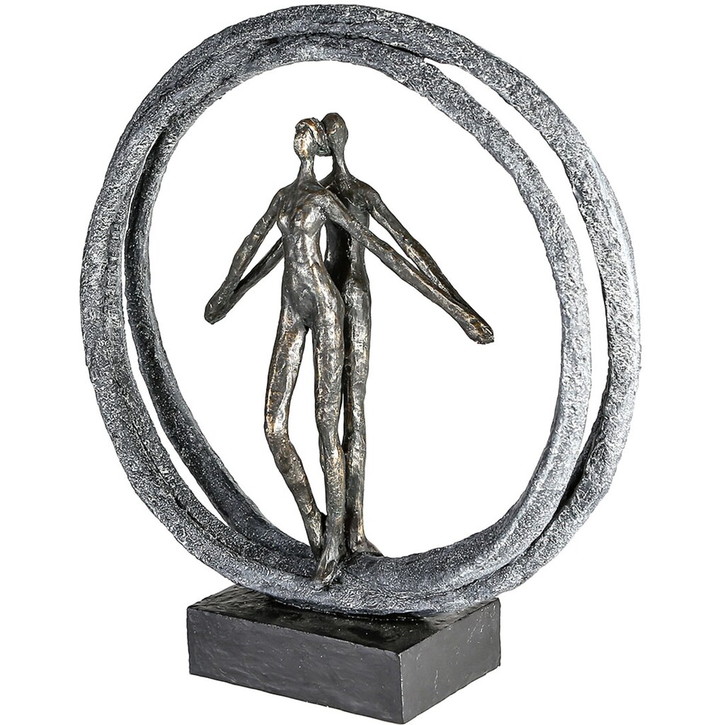 Casablanca by Gilde Dekofigur »Skulptur Paar im Ring, bronzefarben/schwarz«