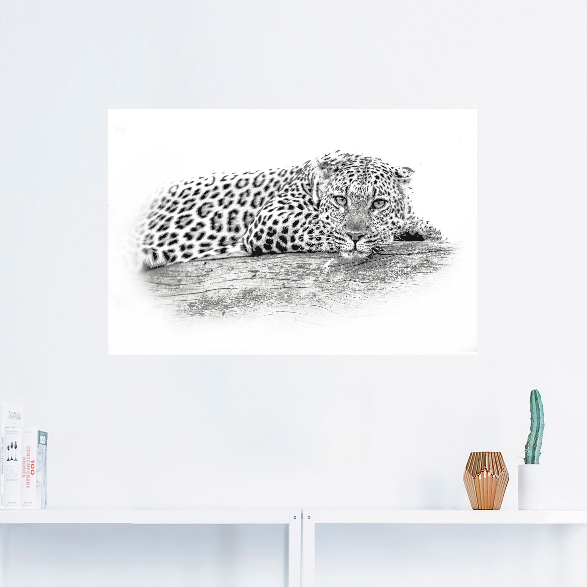 High Poster in oder Alubild, Wildtiere, Wandbild Leinwandbild, »Leopard Key versch. (1 Artland St.), Optik«, Raten Wandaufkleber Größen auf als kaufen