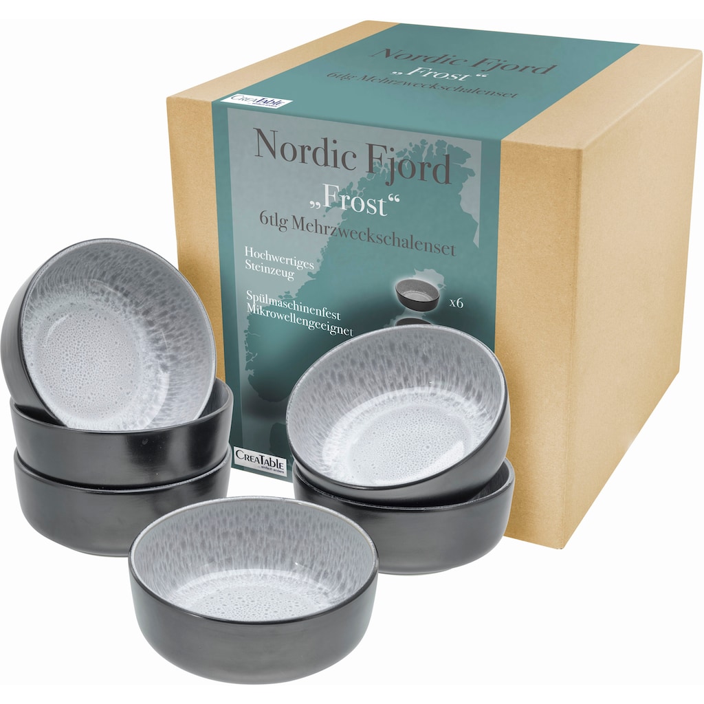 CreaTable Müslischale »Nordic Fjord«, 6 tlg., aus Steinzeug