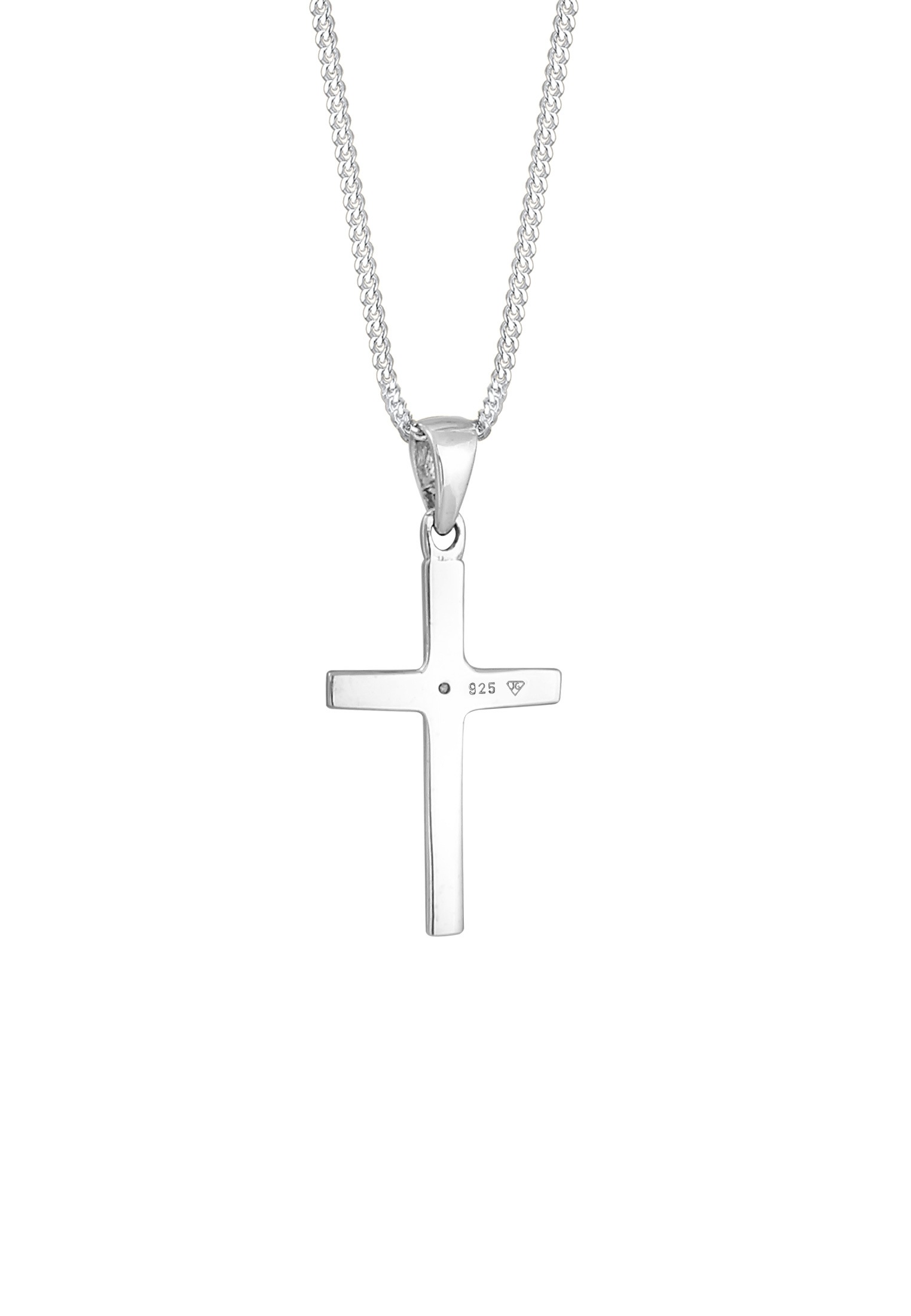 Elli DIAMONDS Silberkette »Halskette Kreuz Glaube Diamant (0.005 ct) Basic 925 Silber«