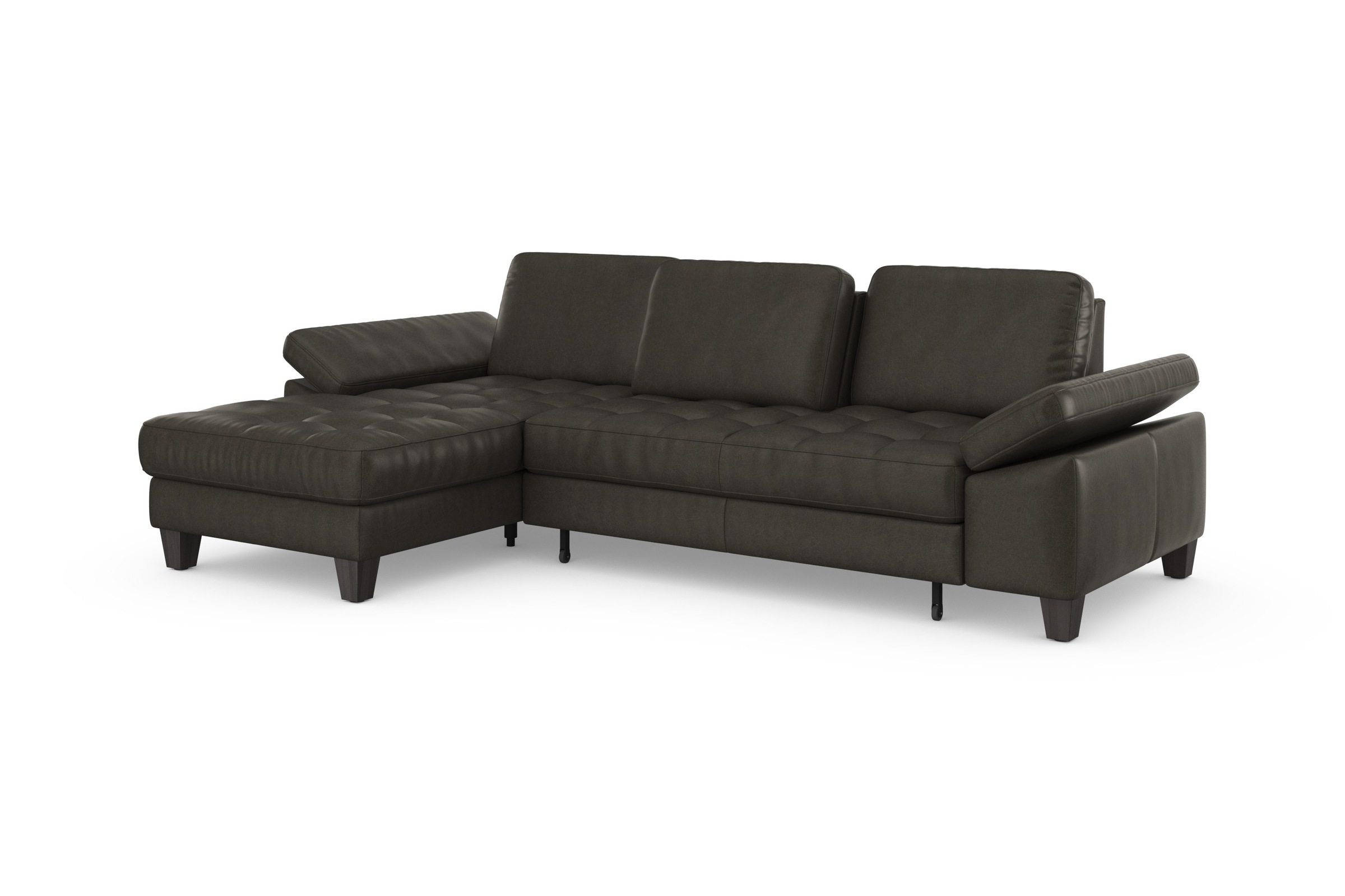 sit&more Ecksofa »Westham L-Form«, Recamiere, mit oder ohne Bettfunktion, Bettkasten, Füße wengefarben