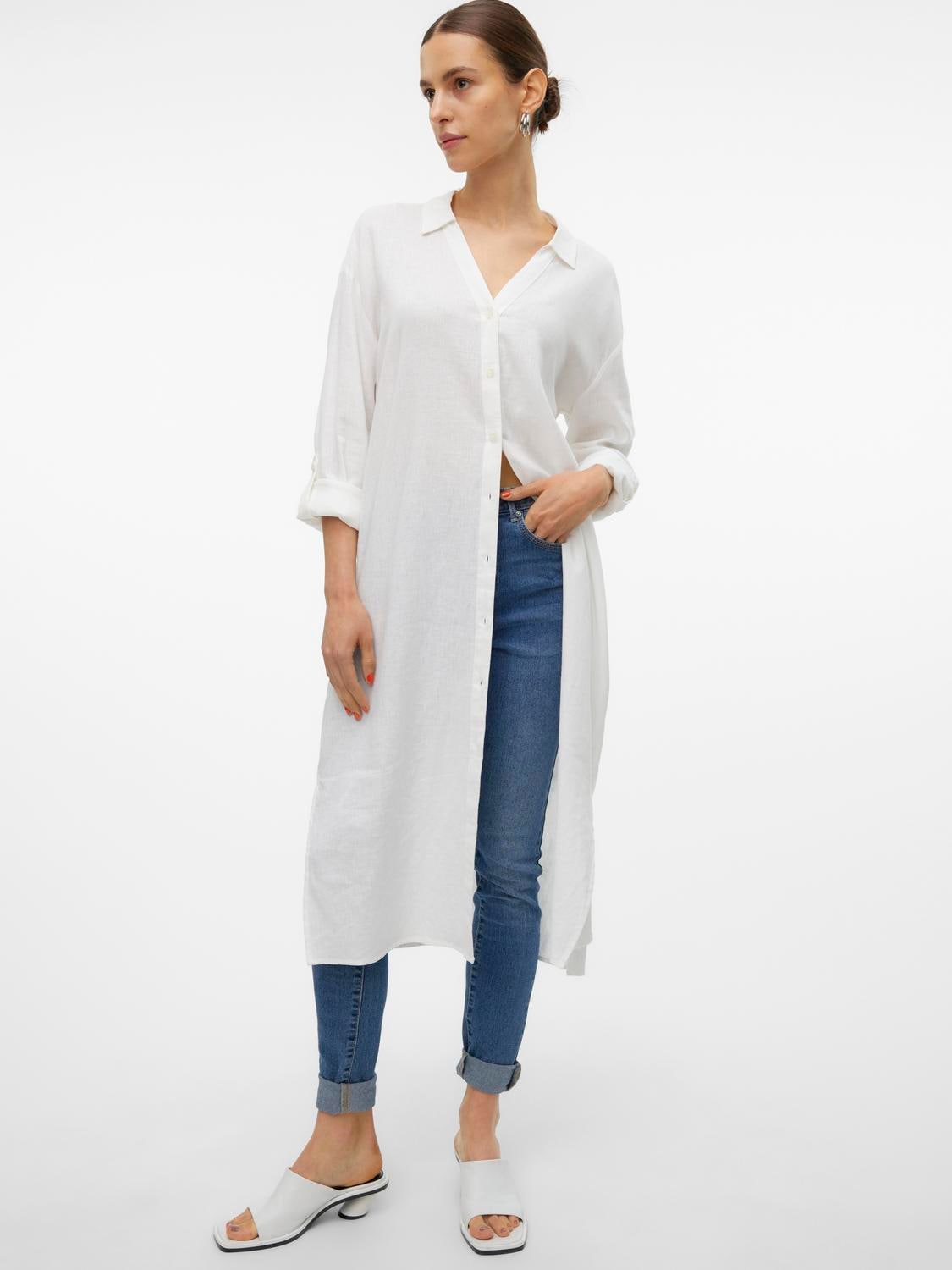 Vero Moda Hemdblusenkleid »VMLINN LOOSE CALF SHIRT WVN NOOS«