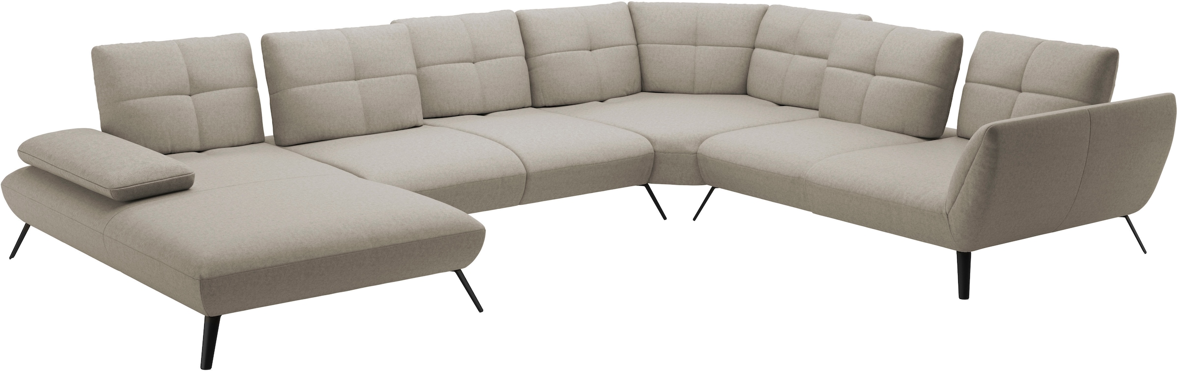 OTTO home Wohnlandschaft »Mikado U-Form« inkl. Sitztiefenverstellung und Armteilverstellung