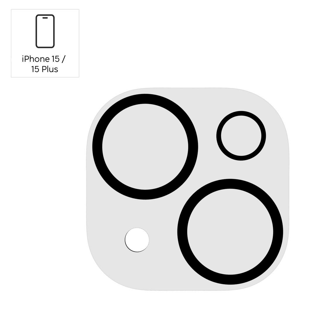 Hama Kameraschutzglas »Kameraschutz "Cam Protect" für Apple iPhone 15/15 Plus« für Apple iPhone 15/15 Plus stoßfest, kratzfest