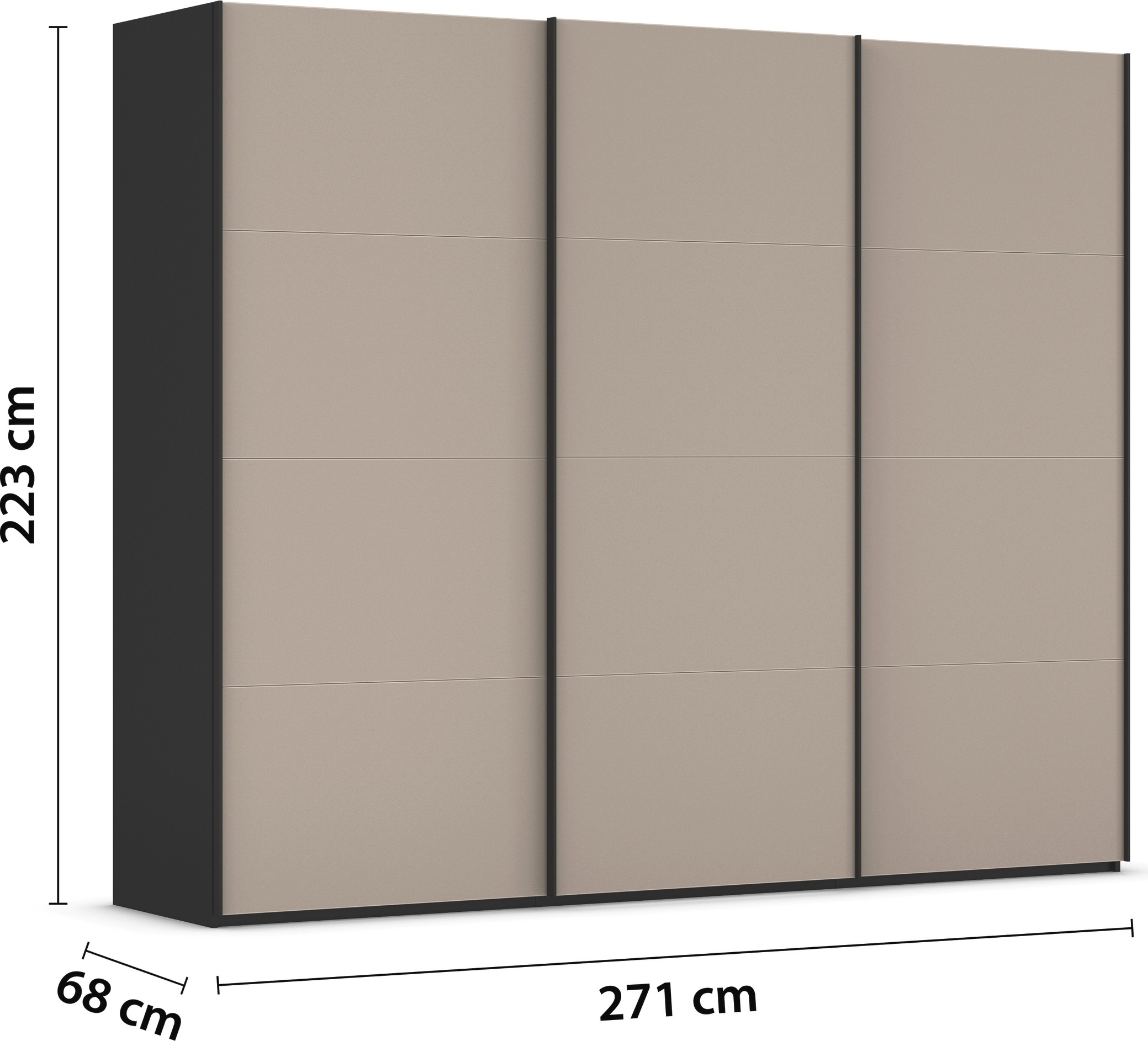 rauch Schwebetürenschrank »Kleiderschrank Schrank Garderobe Schlafzimmerschrank SCALE-FYRA«, edle viergeteilte Türen mit Glas-Front viele Farben MADE IN GERMANY