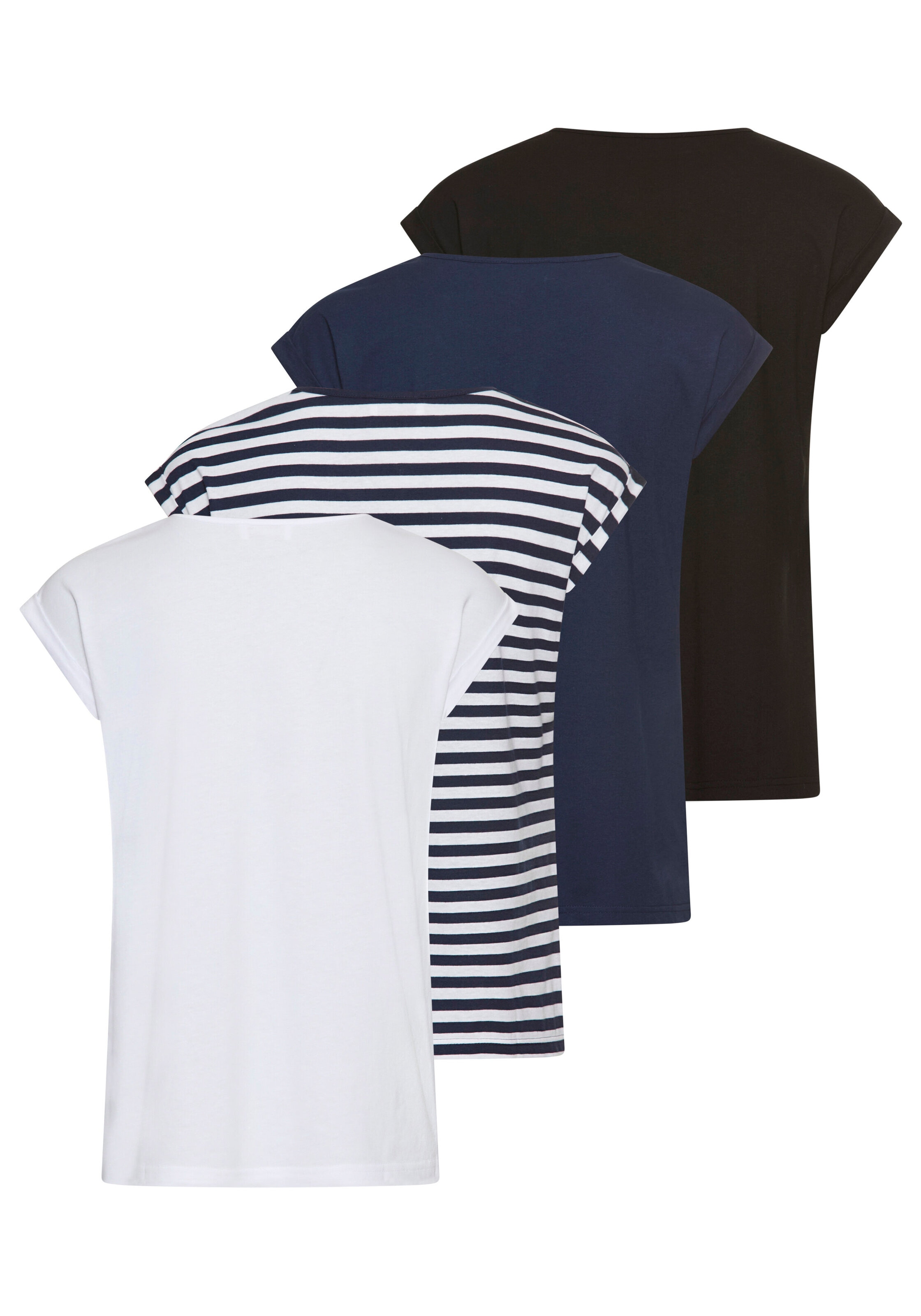 Boysen's T-Shirt, (Packung), Kurzarm, basic, Rundhalsausschnitt - NEUE FARBEN