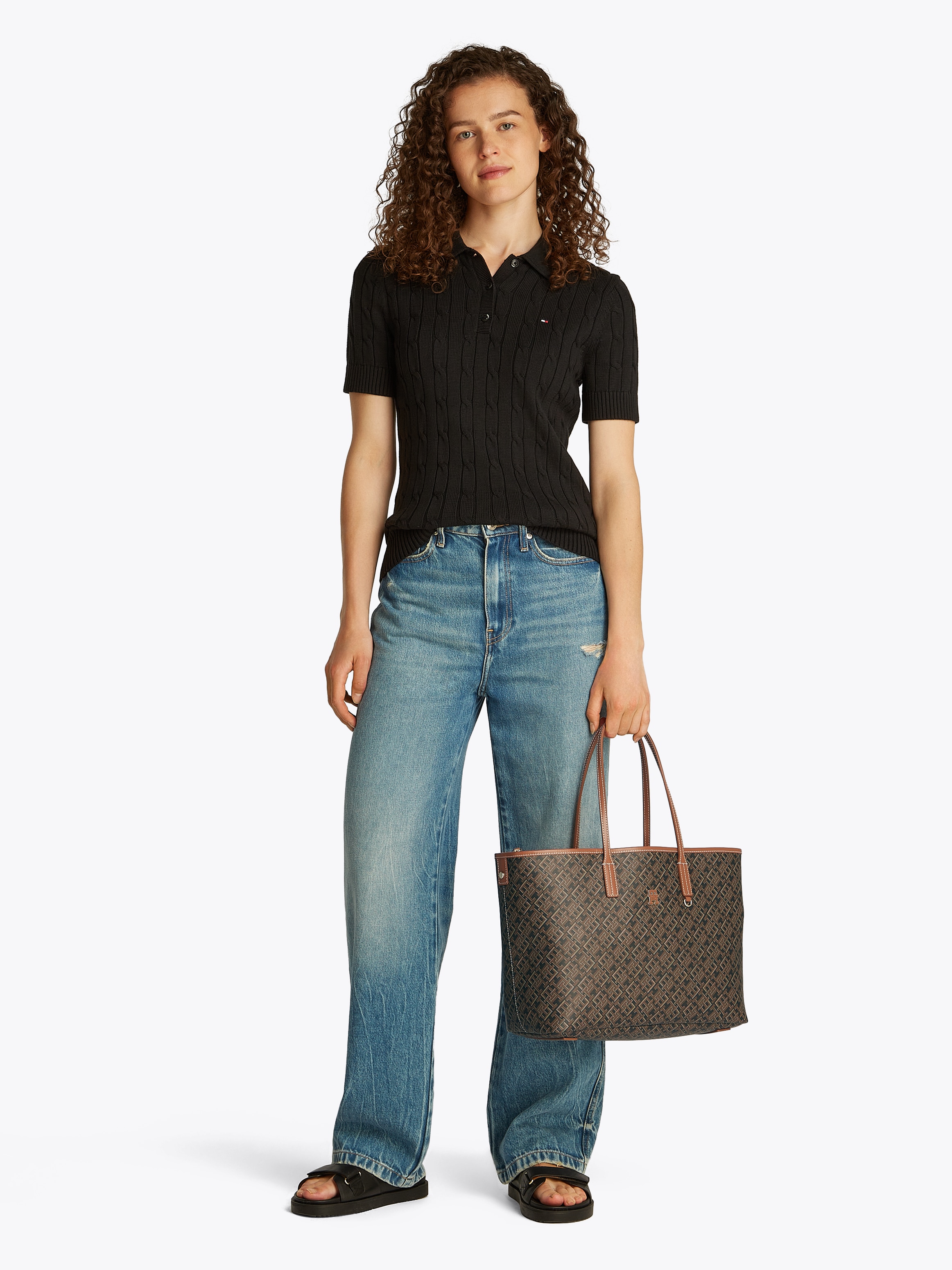 Tommy Hilfiger Tragetasche »TH MONOPLAY TOTE LE« Damen Schultertasche, Henkeltasche, Shopper mit Allover-Print
