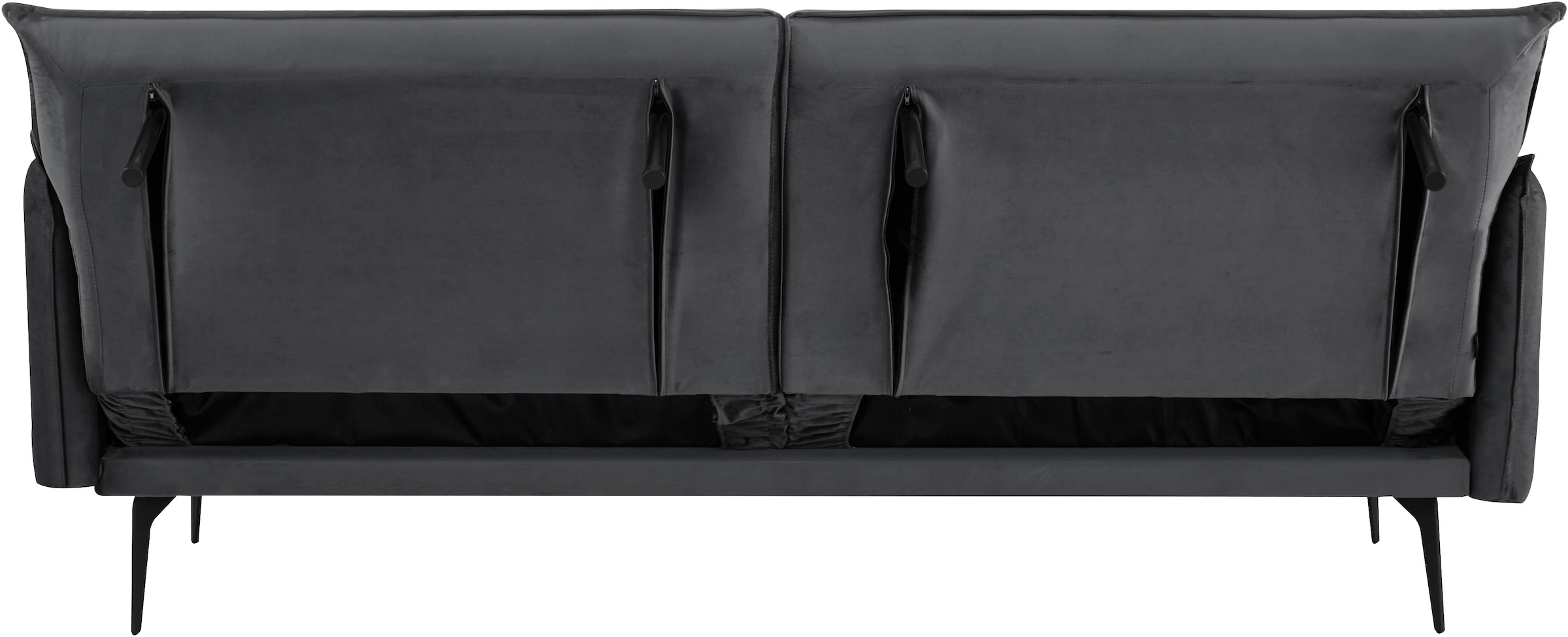 INOSIGN Schlafsofa »TULARE, 204 cm, klappbarer 3-Sitzer mit verstellbarer Rückenlehne,«, Schlaffunktion, Velvet-Samtvelours u. Webstoff