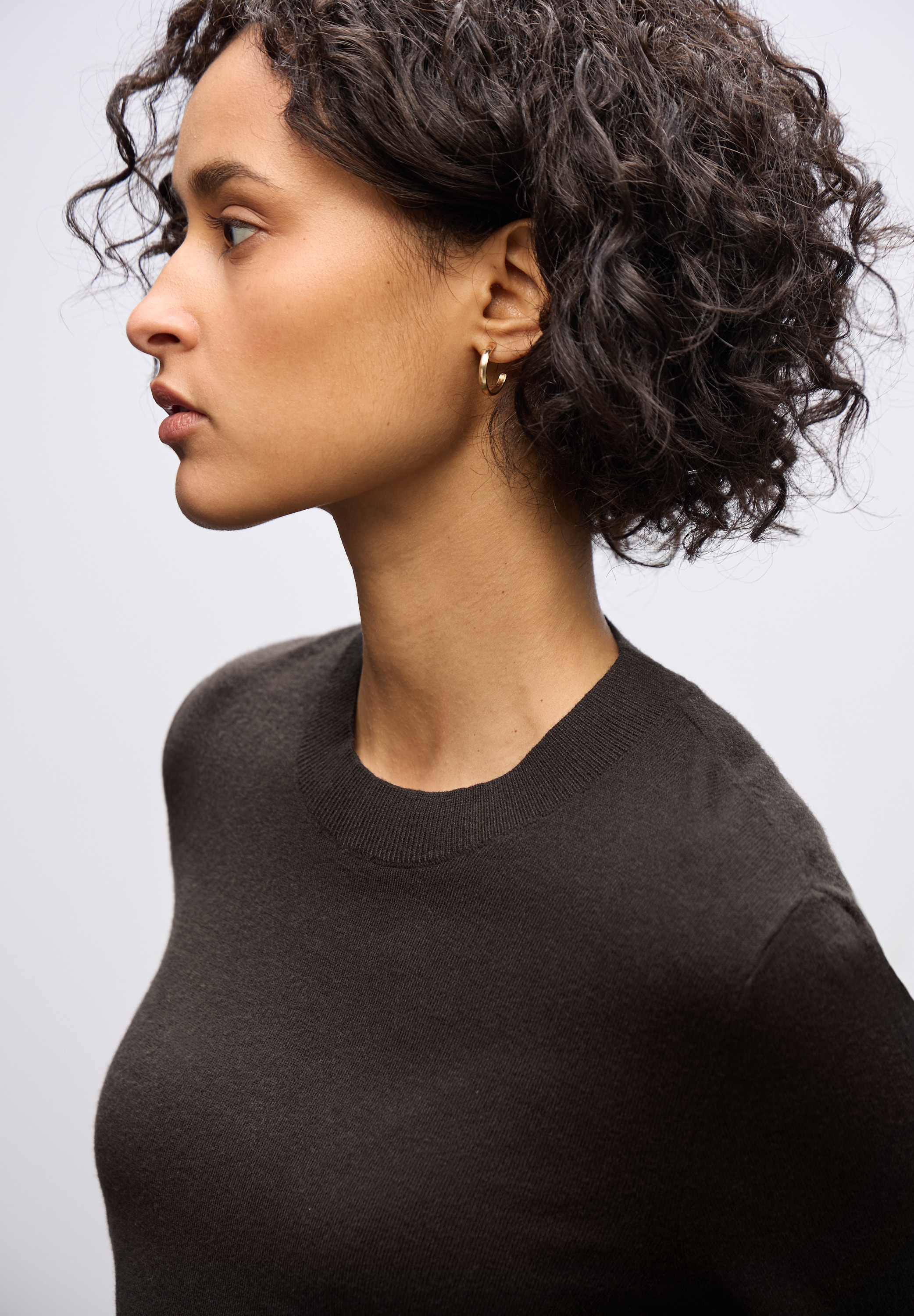 STREET ONE Rundhalspullover mit Rippbündchen