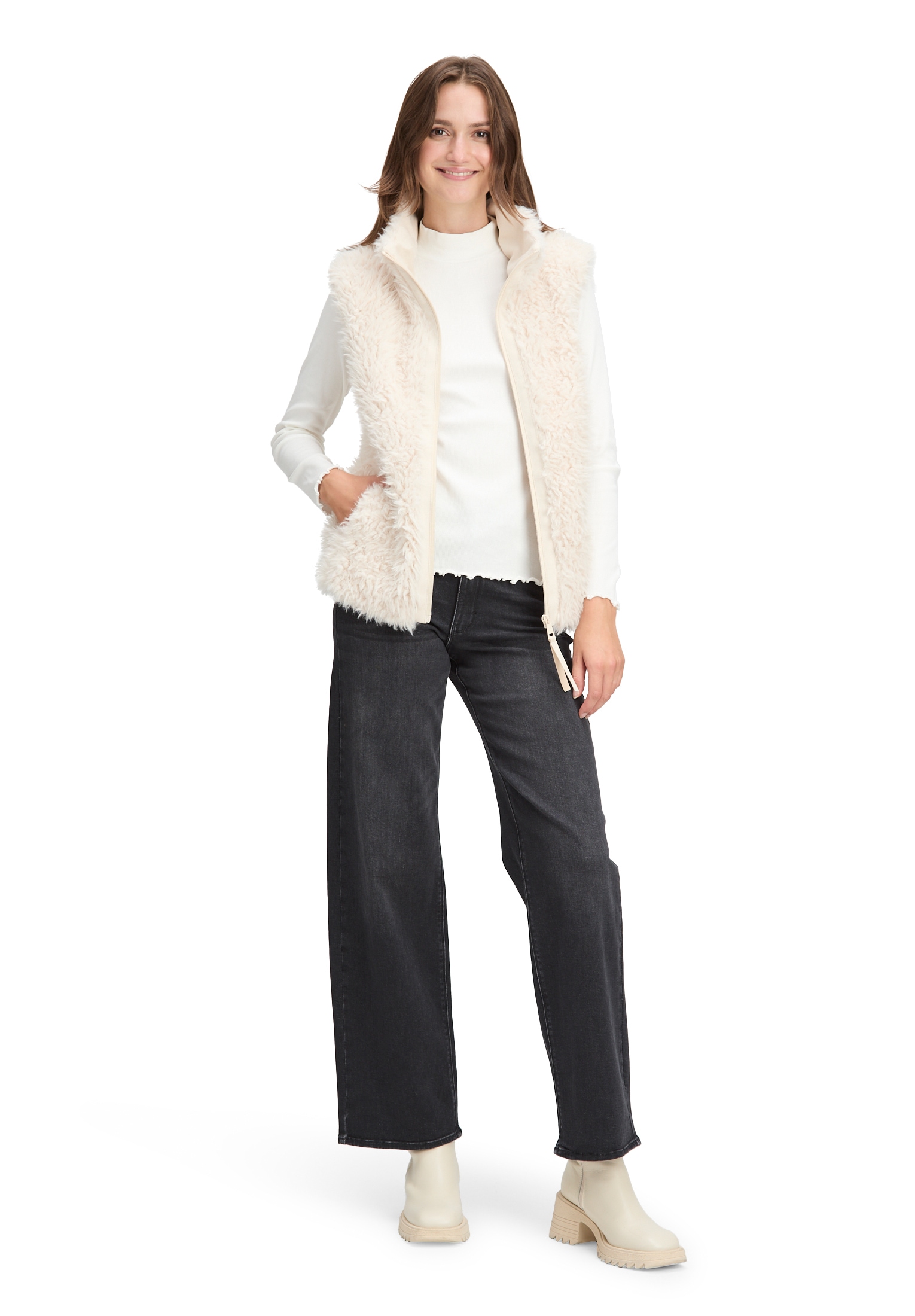 Betty&Co Fellimitatweste »Kunstfell-Weste mit Stehkragen«