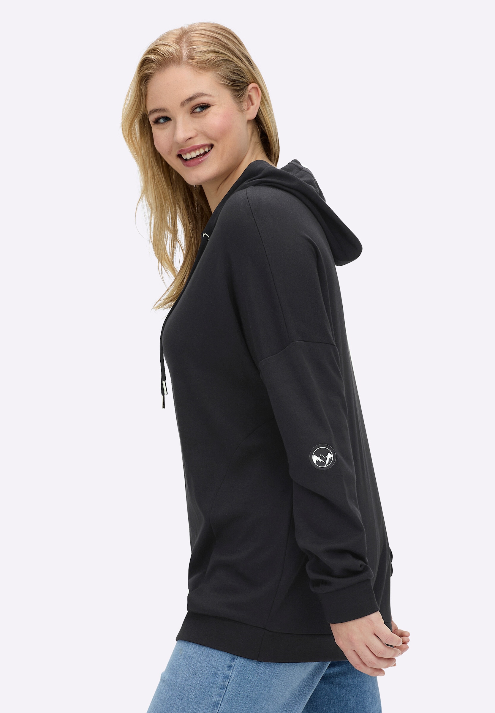Sheego Sweatshirt »Sweatshirt Kapuzensweatshirt mit Rippbündchen«

