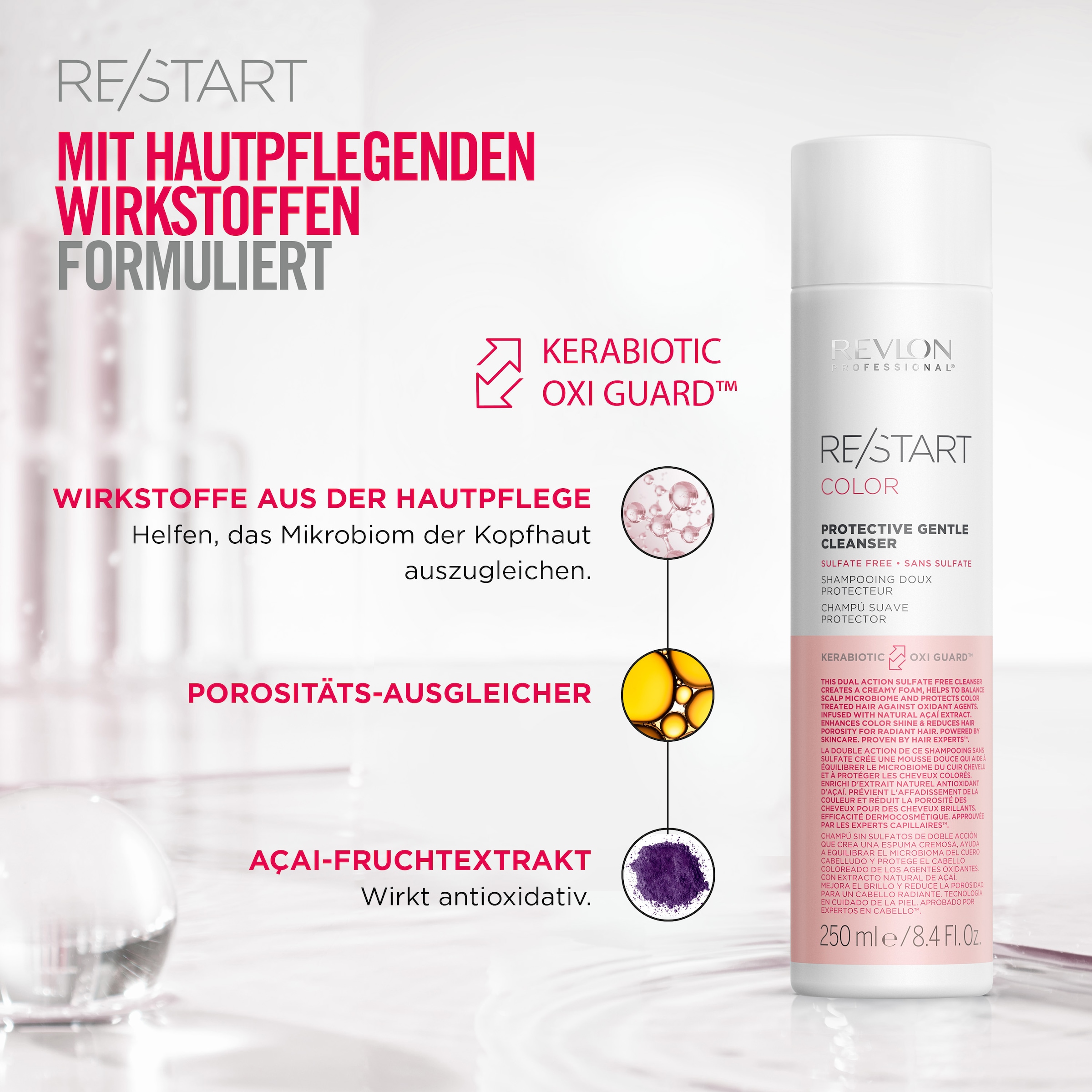 REVLON PROFESSIONAL Haarshampoo »RE/START COLOR PROTECTIVE GENTLE CLEANSER« Verstärkt die Leuchtkraft und pflegt strapaziertes, coloriertes Haar.