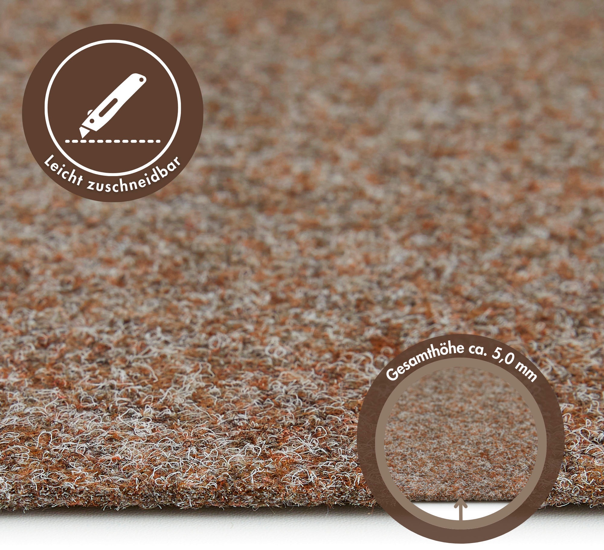 Andiamo Teppichboden »Invitay, Nadelvlies, Made in Belgium«, rechteckig, 5 mm Höhe, melierte Optik, Breite 200 cm oder 400 cm, robust & strapazierfähig