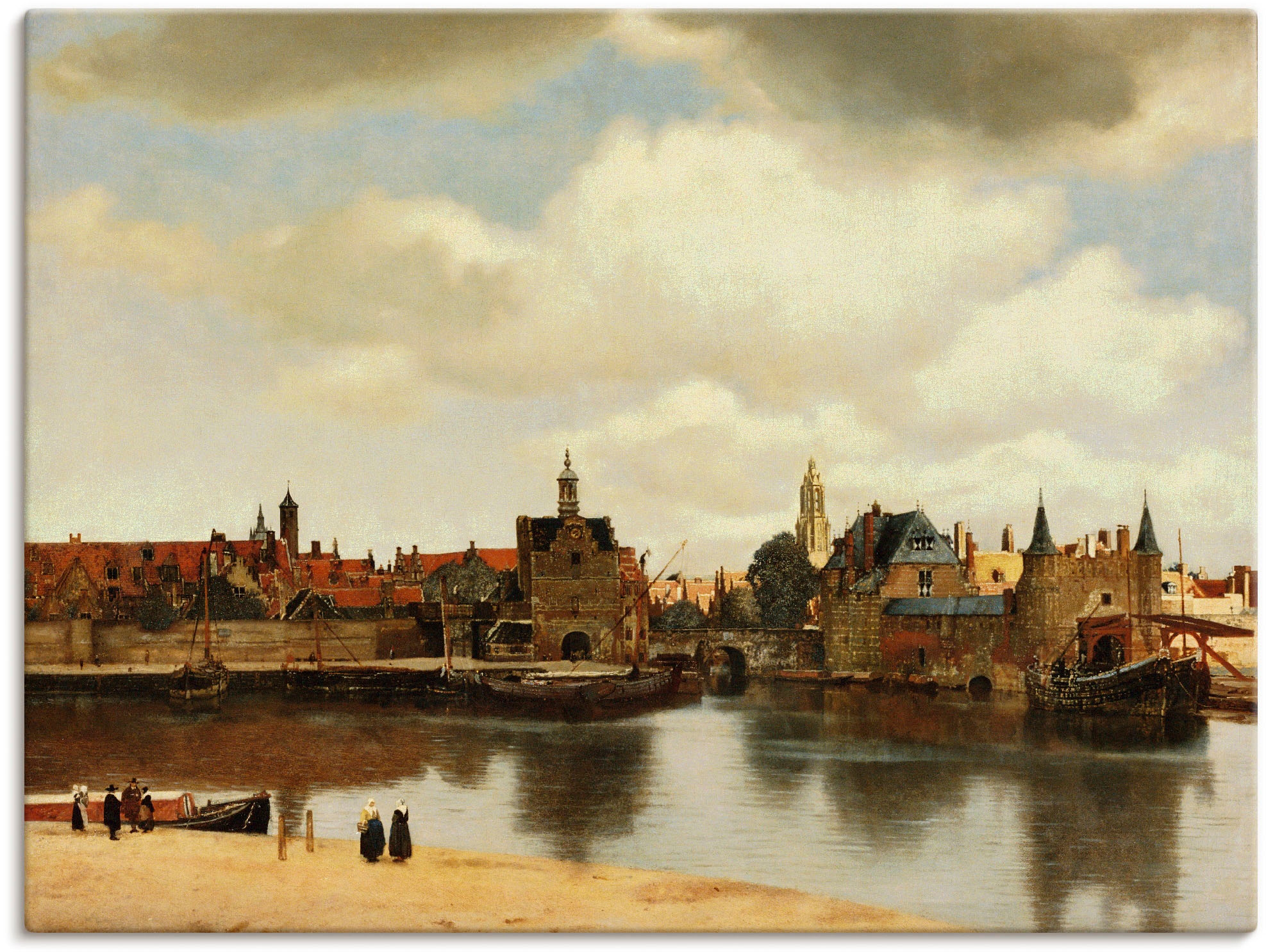 Artland Leinwandbild "Ansicht der Stadt Delft. Um 1660" Niederlande 1 Stk. tlg. auf Holzrahmen gespannt