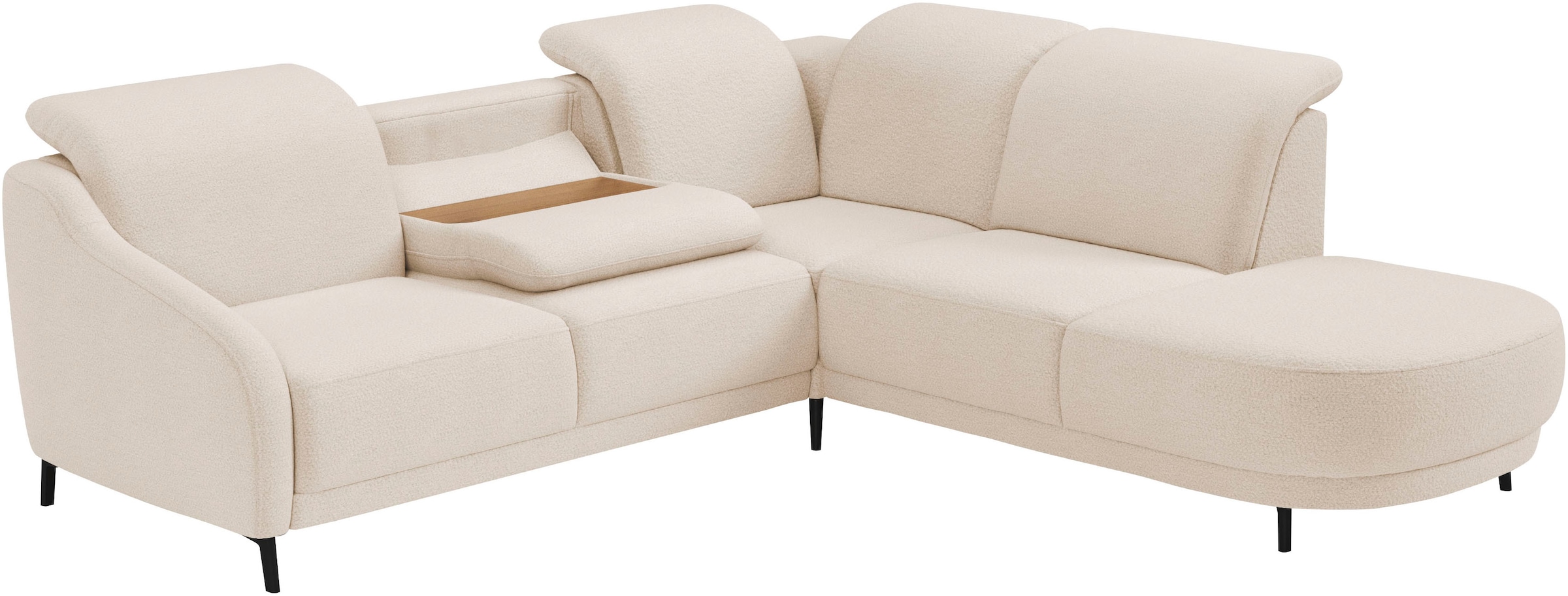 sit&more Ecksofa »Blues L-Form«, wahlweise mit Klapptisch und USB