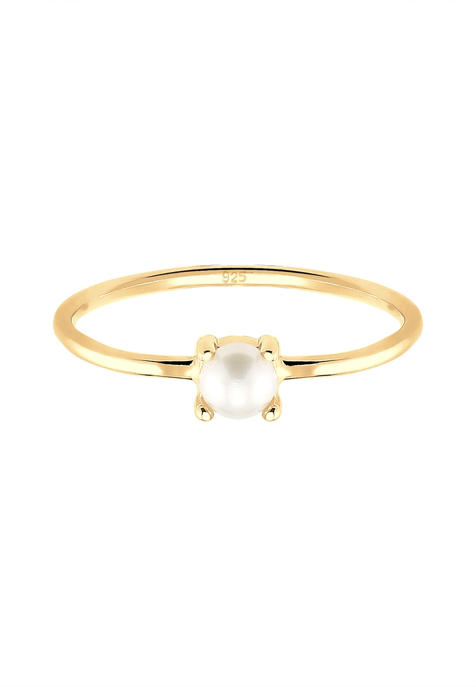 Elli Perlenring »Ring Süßwasserperle Weiß Rund 925 Sterling Silber«
