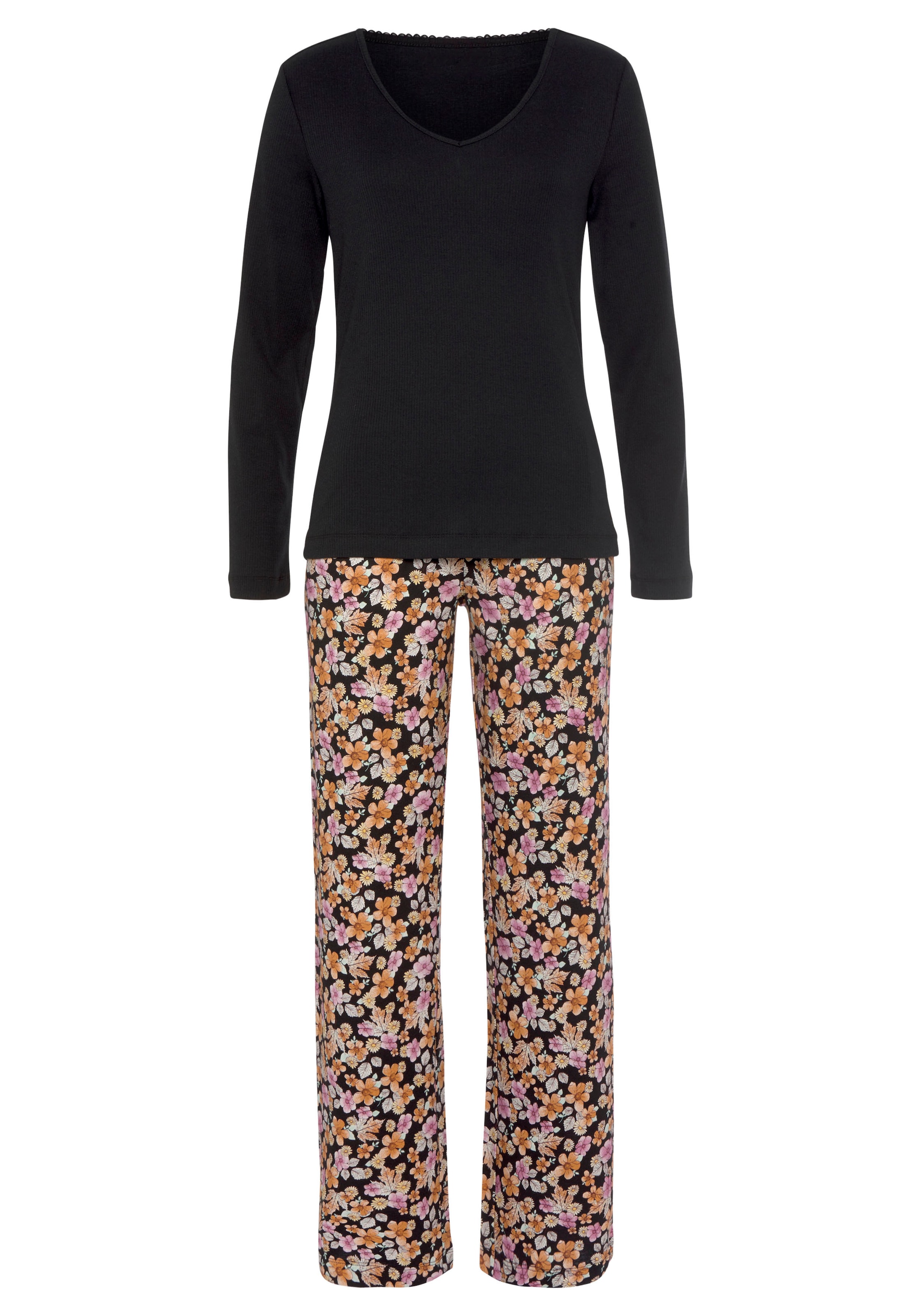 Vivance Dreams Pyjama 2 tlg. mit schönem Blumendruck