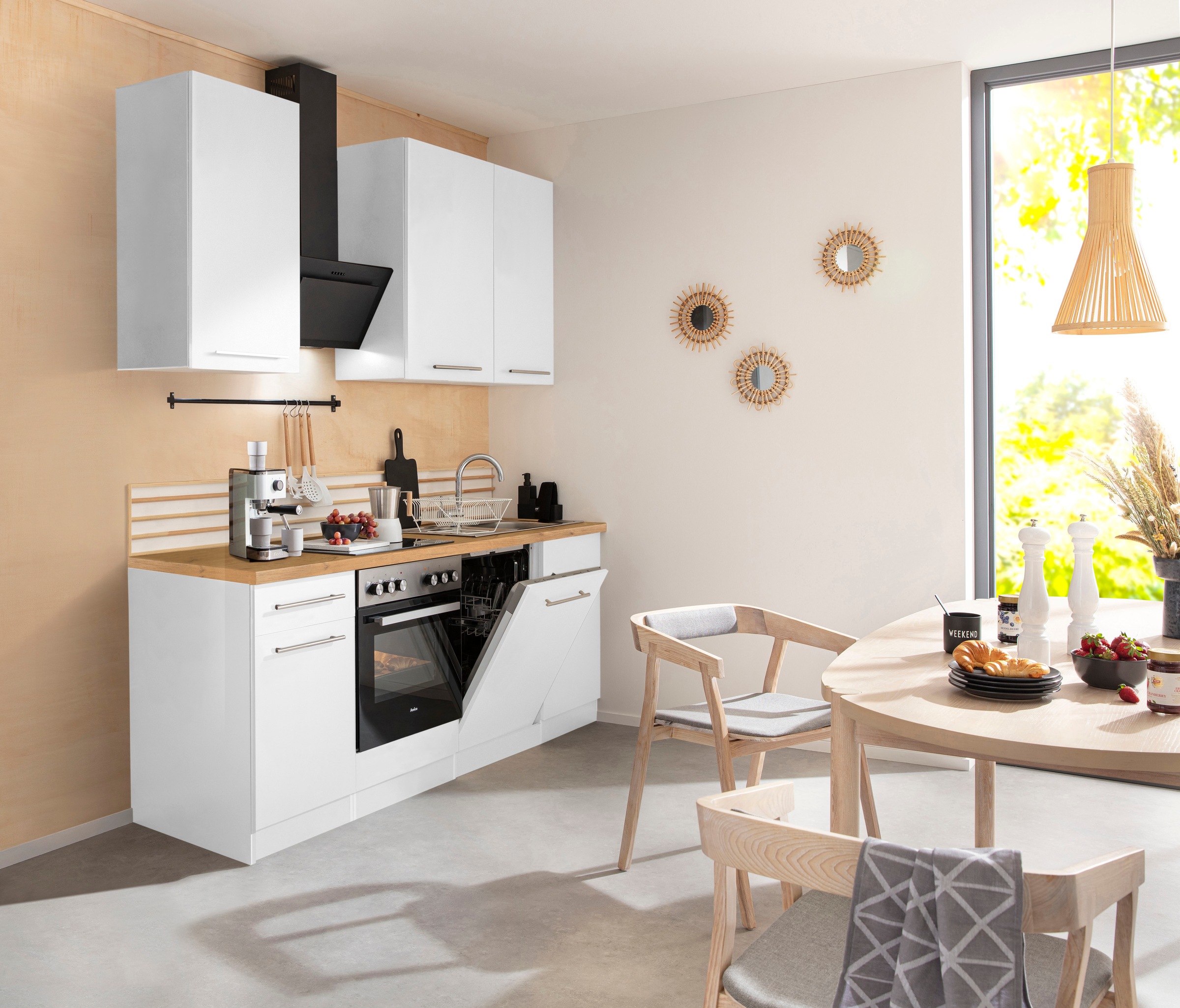 »Unna«, mit wiho Raten Küchenzeile kaufen Breite Küchen E-Geräten, 220 cm auf