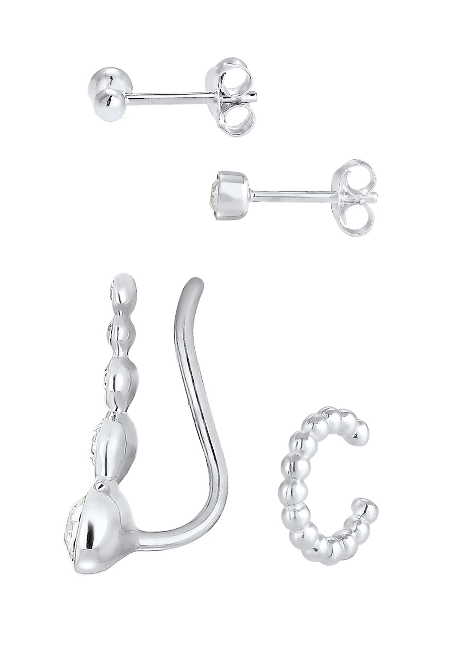 Elli Ohrstecker-Set »Ohrringe Set Kugel Kristalle 925 Silber«