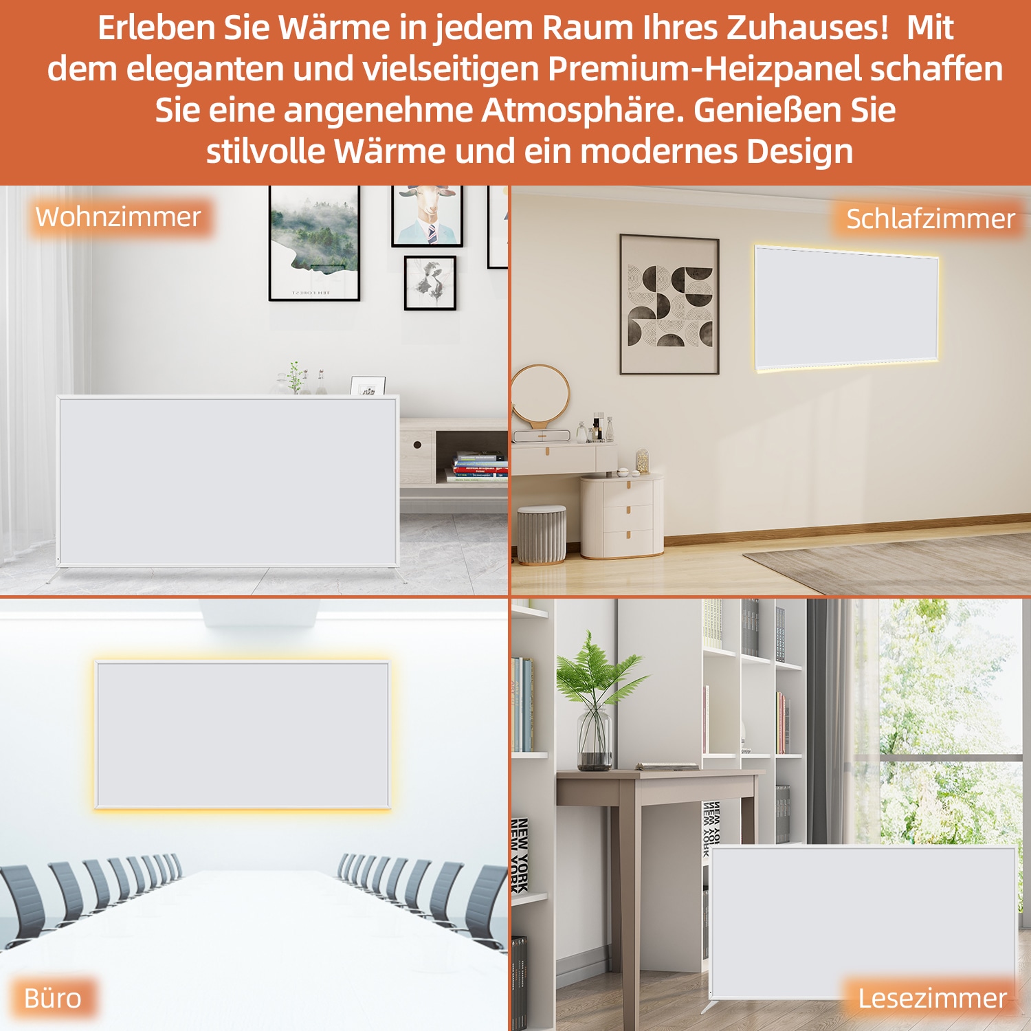 SHX Infrarotstrahler, 850 W, Smart Home fähig (Wifi), dimmbare Ambiente-LEDs