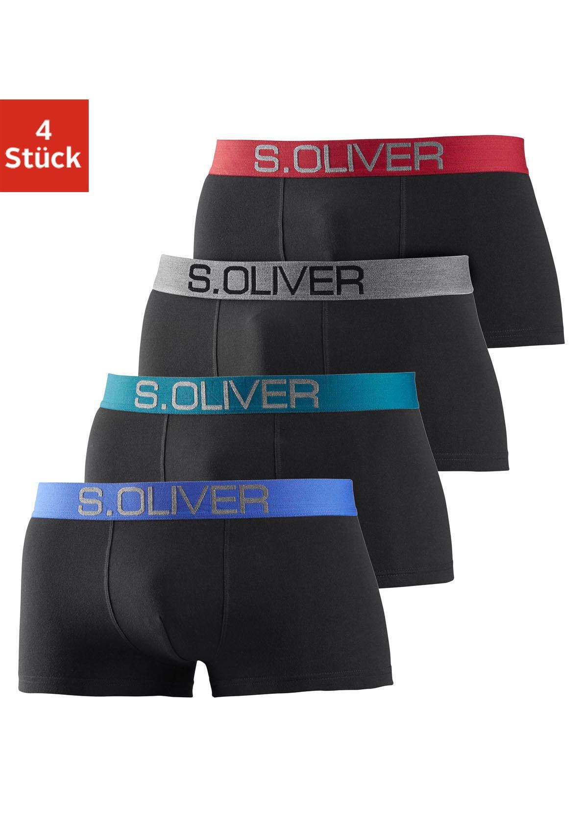 s.Oliver Boxer »Boxershorts für Herren«, (Packung, 4 St.), in Hipster-Form aus Baumwoll-Mix