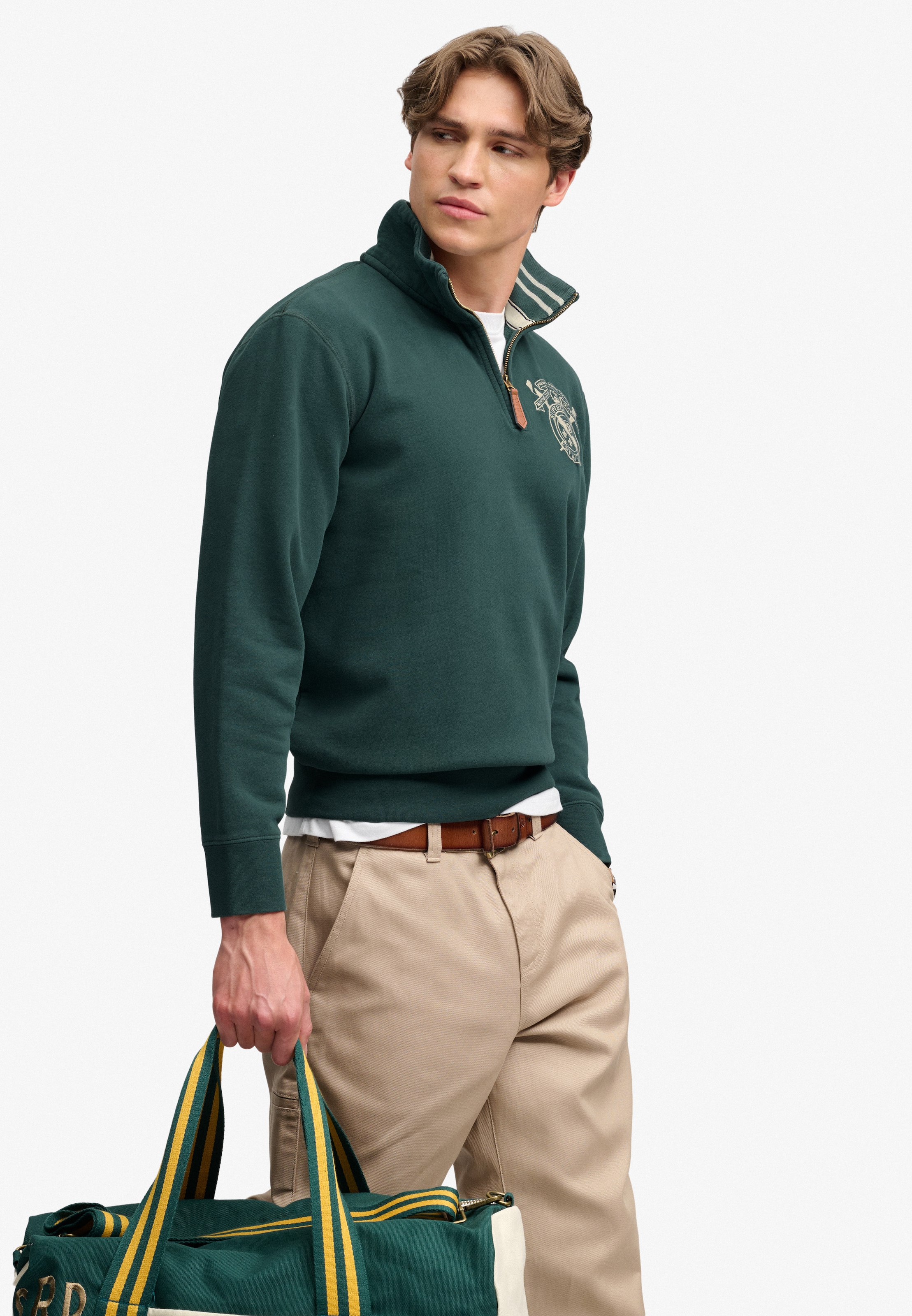 Superdry Sweatshirt »GOTHIC VARSITY HALF ZIP«, Baumwollmischung, relaxed fit
