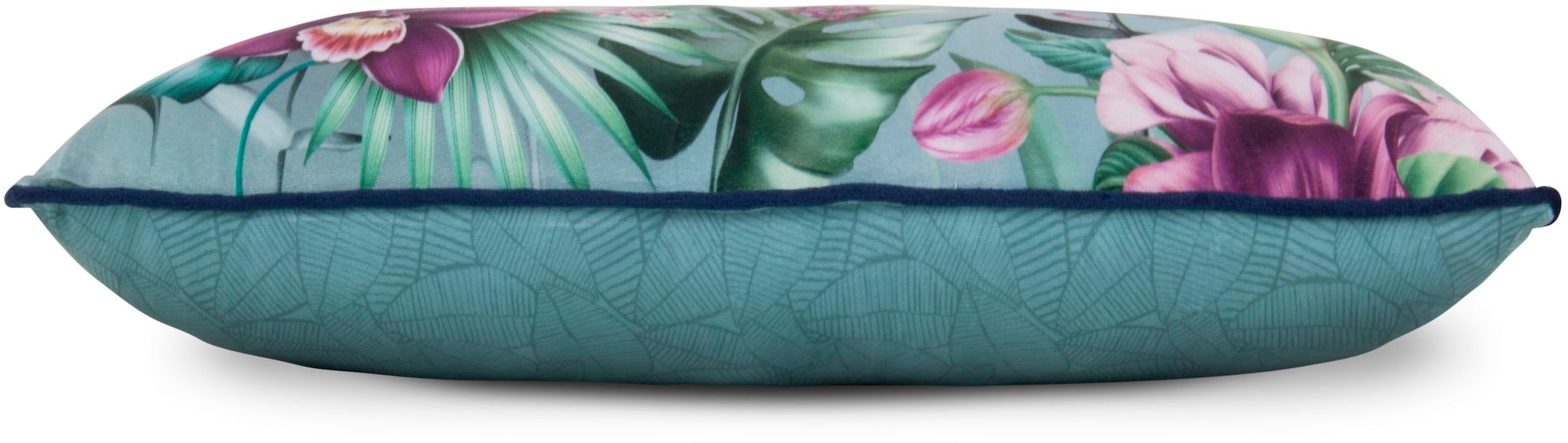 Descanso Dekokissen »Allison«, Mit Füllung, 1 Stück, Biese, 30x60, Wendeoptik, Weich, Blumen, Grün