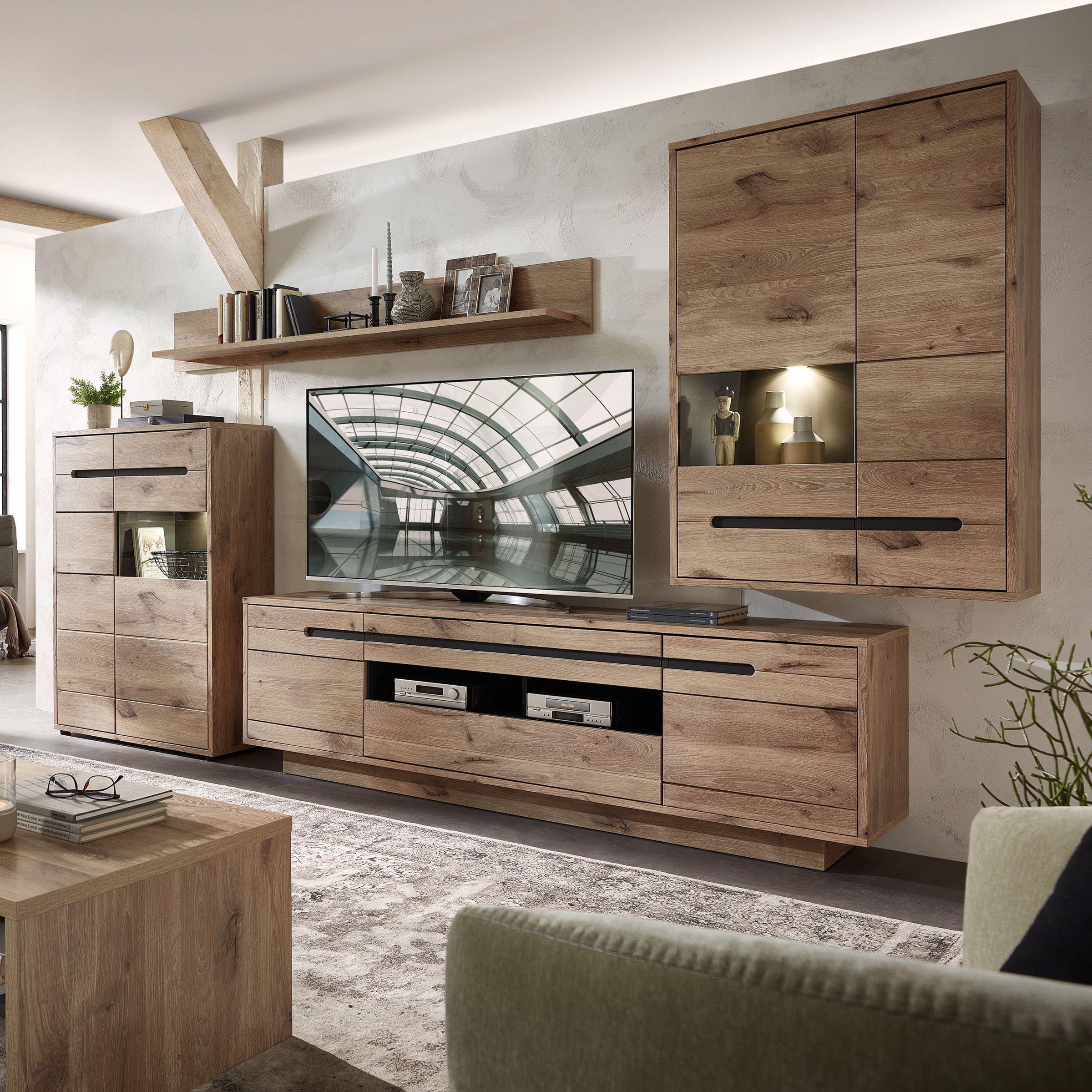 Innostyle Vitrine »BELLANO«, Viking Oak Nature