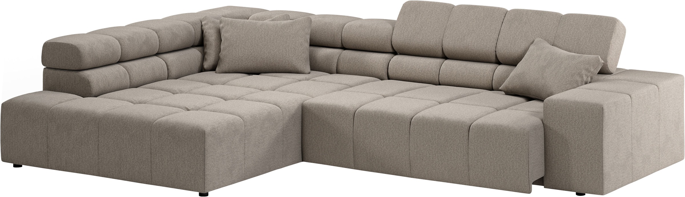 INOSIGN Ecksofa »Ancona incl. Kopfteilverstellung, Breite 319cm, L-Form«, wahlweise motorische Sitztiefenverstellung, auch in Cord + Easy Care