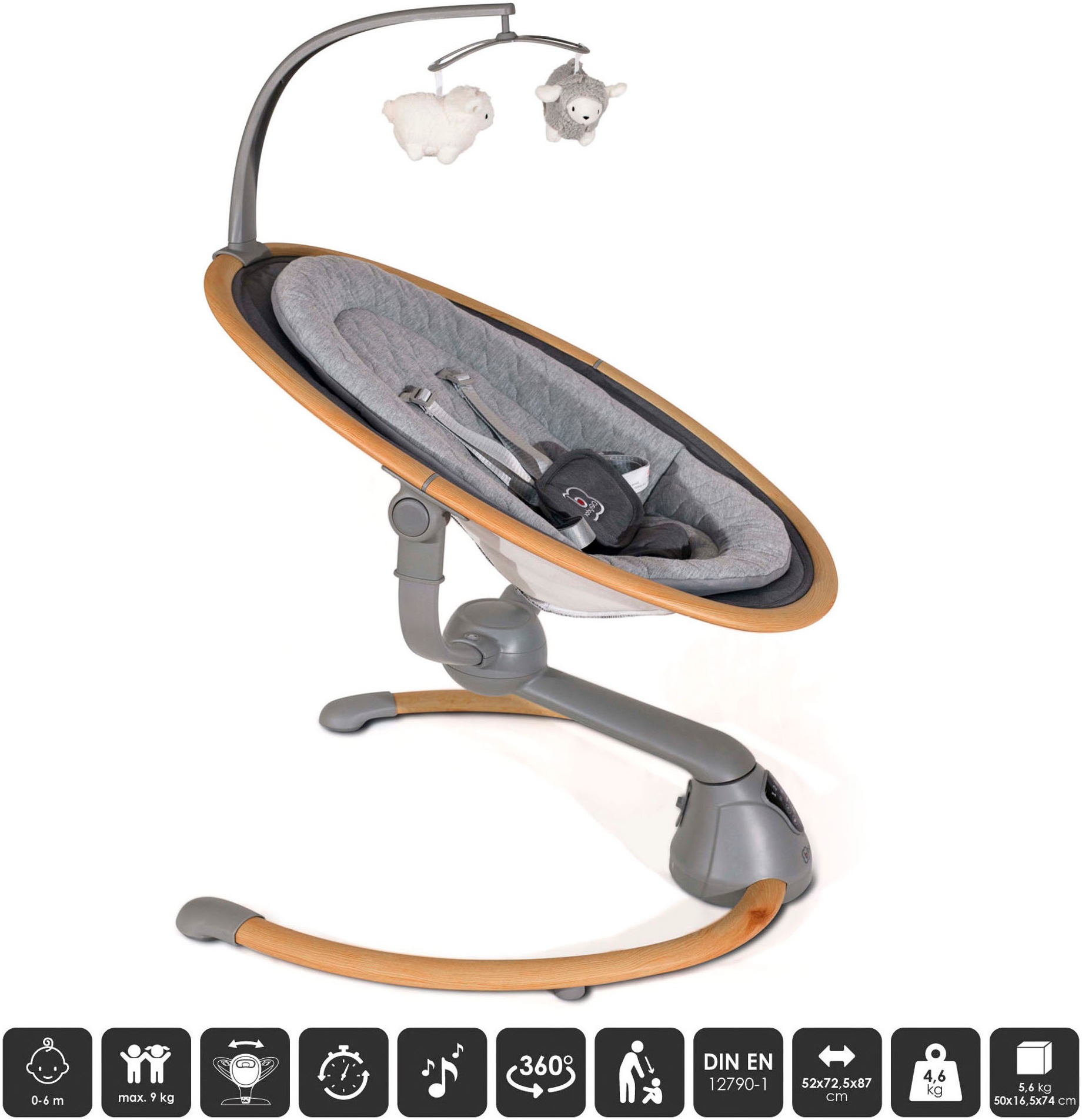 BabyGo Babywippe »Homey«, bis 9 kg, mit Schaukelbewegungen und Sound