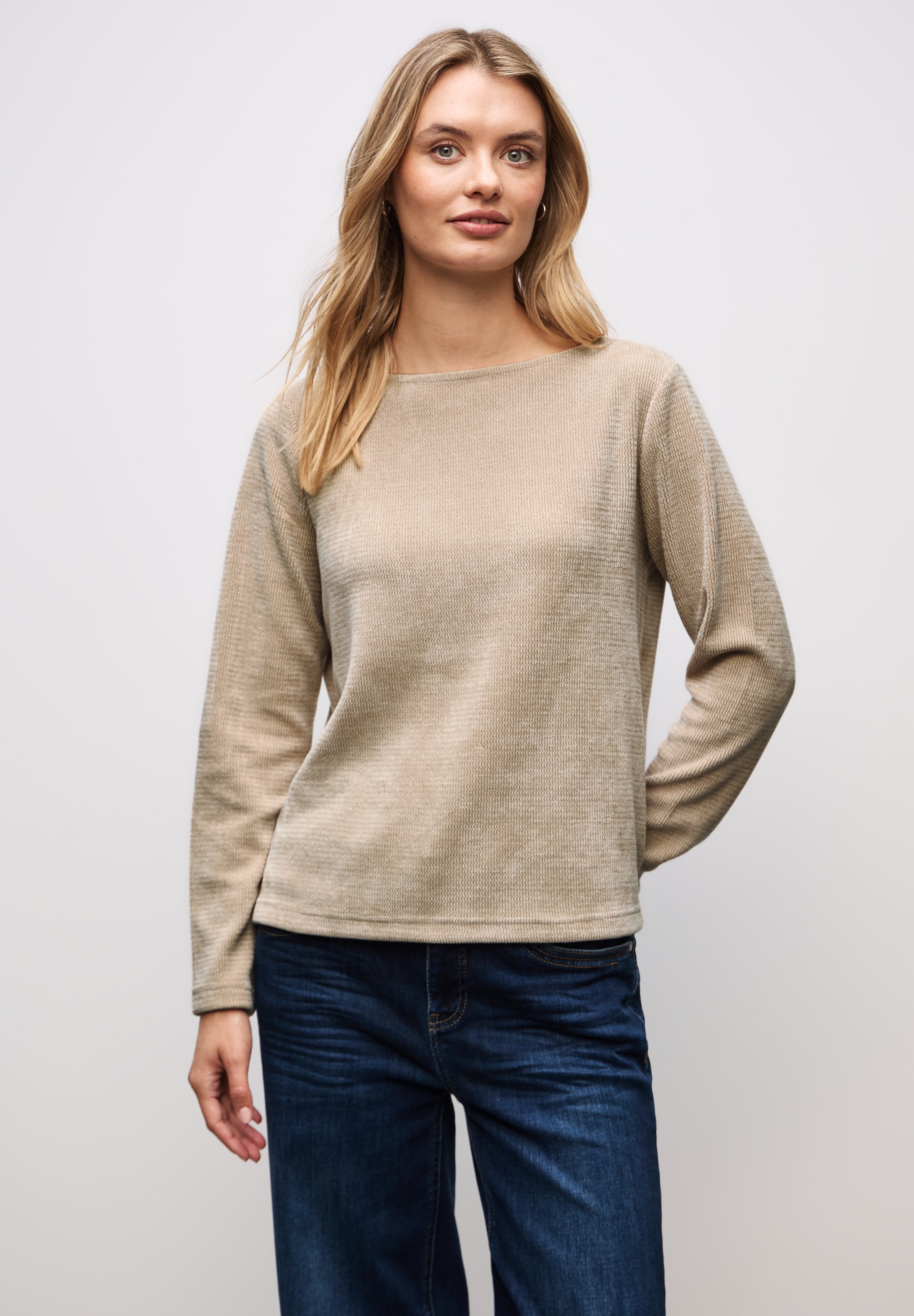 STREET ONE Rundhalspullover mit U-Boot Ausschnitt