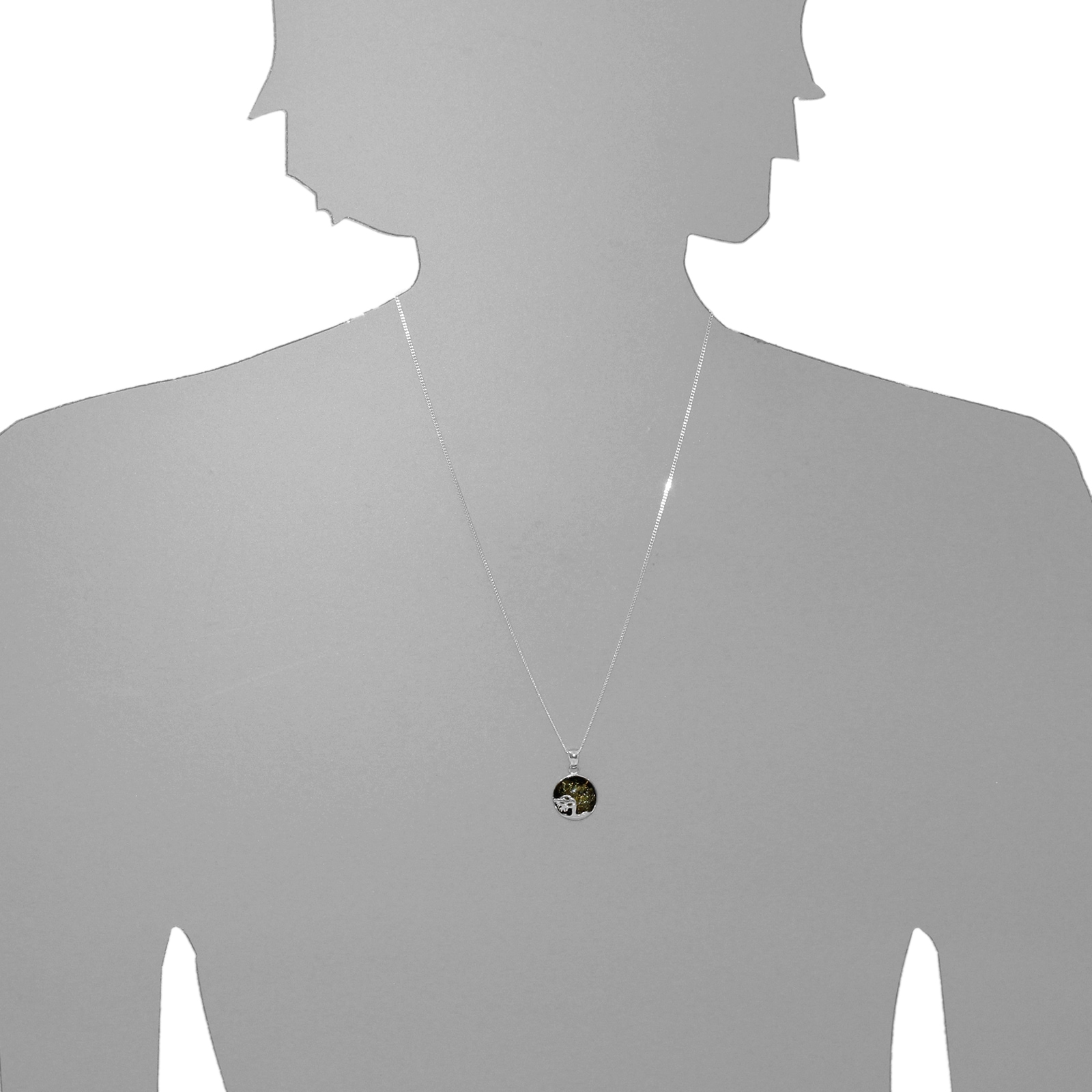 OSTSEE-SCHMUCK Kettenanhänger »- Windflüchter 16 mm - Silber 925/000 - Bernstein« ()