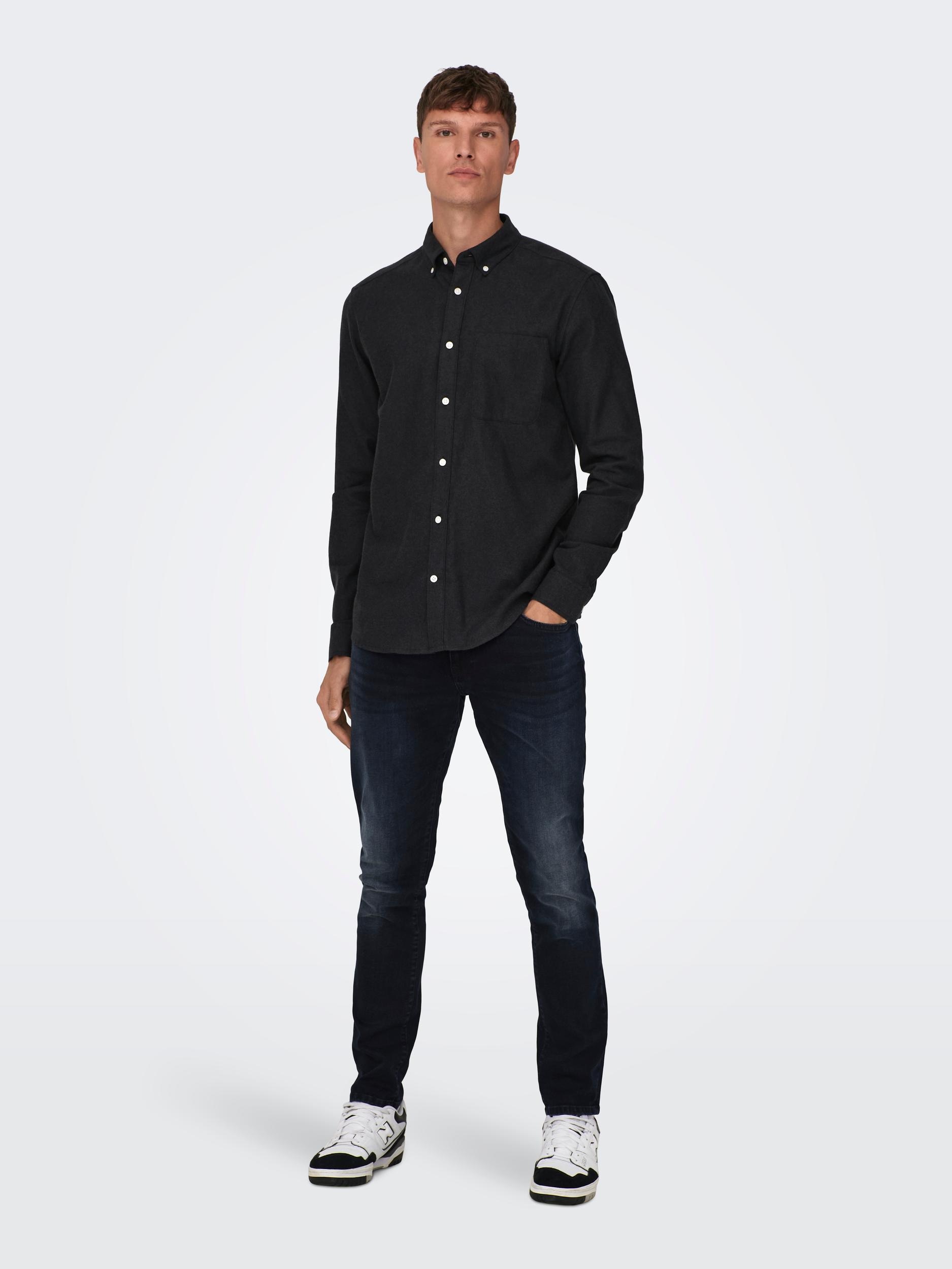 ONLY & SONS Langarmhemd »ONSGUDMUND SLIM 1-PKT SOLID SHIRT NOOS«