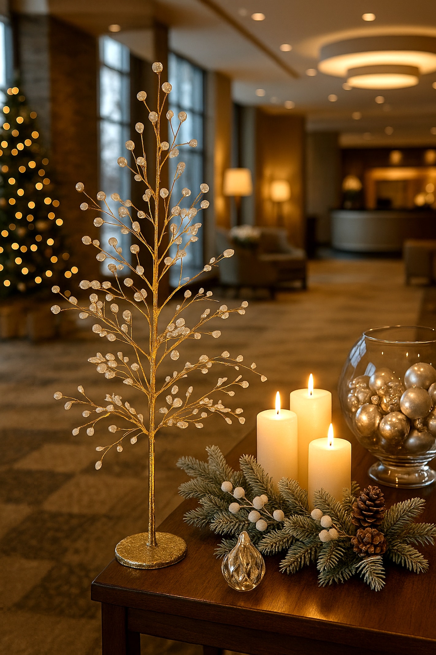 I.GE.A. Kunstbaum »Dekobaum mit Acryl-Steinchen« und Glimmer Weihnachtsbaum Christbaum Weihnachtsdeko