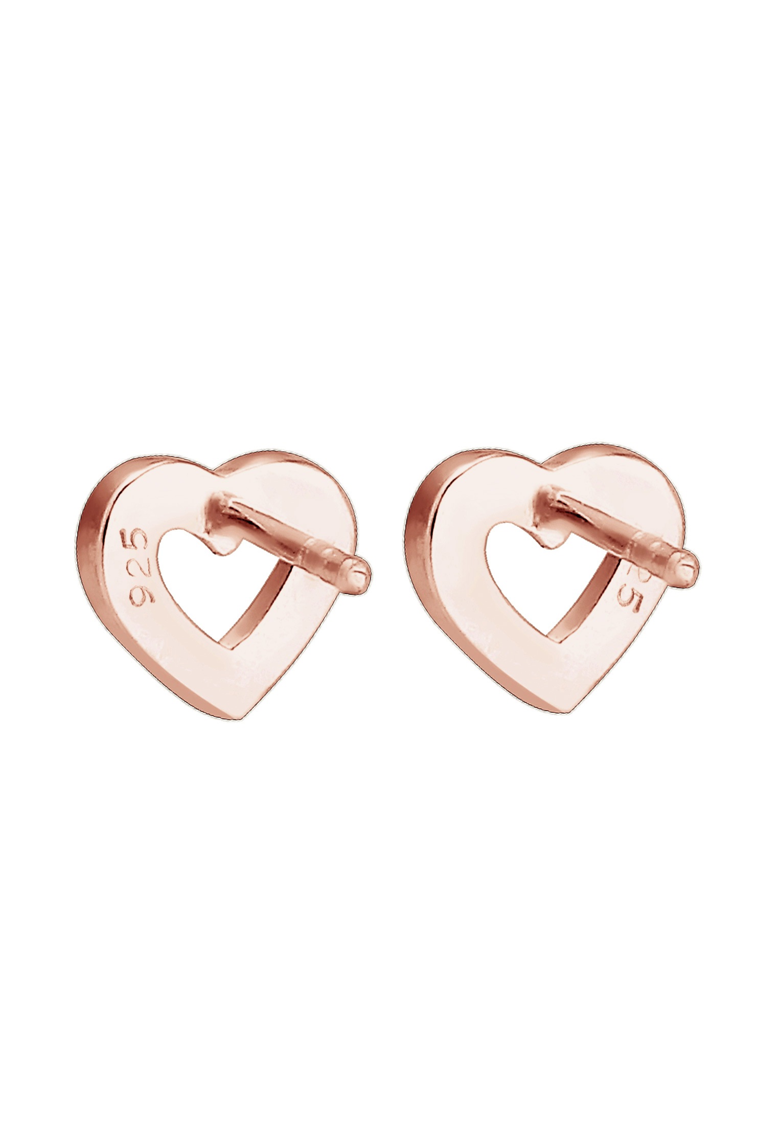 Elli Paar Ohrstecker »Ohrringe Ohrstecker Herz Glas Kristalle Weiß 925 Sterling Silber«
