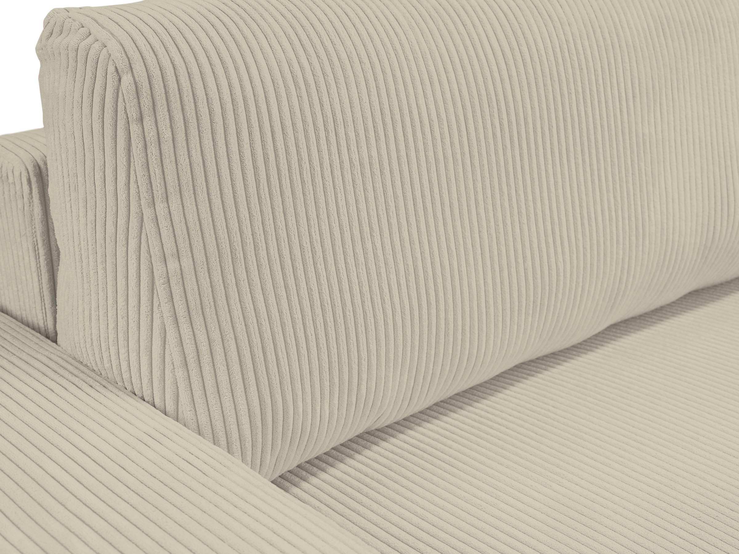 WERK2 Ecksofa »Hugo-L, kuschelweiche Trendstoffe Cord und Breitcord, L-Form«, Design Ecksofa in Cord mit Schlaffunktion & Bettkasten, Breite 267cm