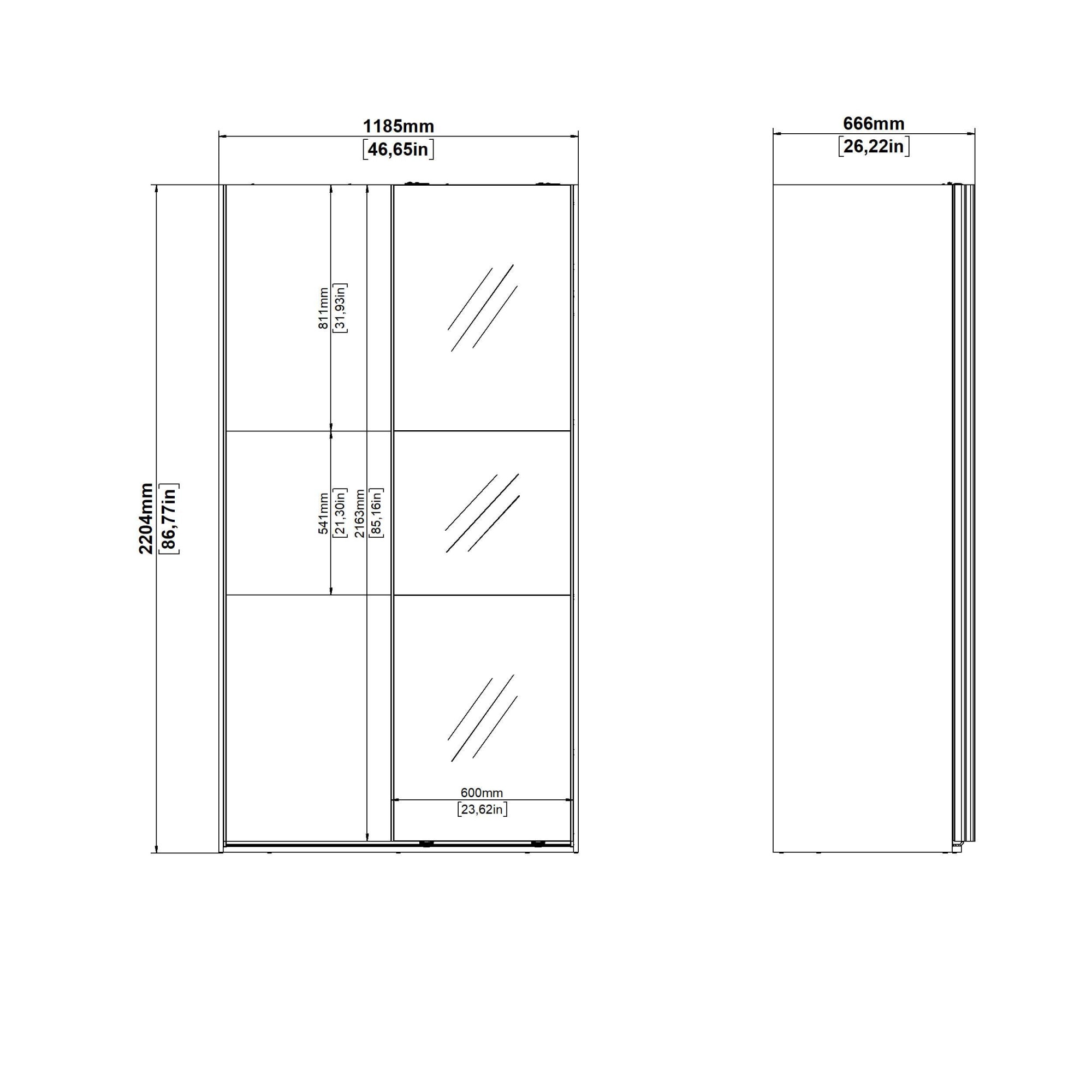 Home affaire Schwebetürenschrank »Como, Kleiderschrank, Schlafzimmerschrank« 1 Schwebetür, 1 Spiegelschiebetür, Kleiderstange, Einlegeboden