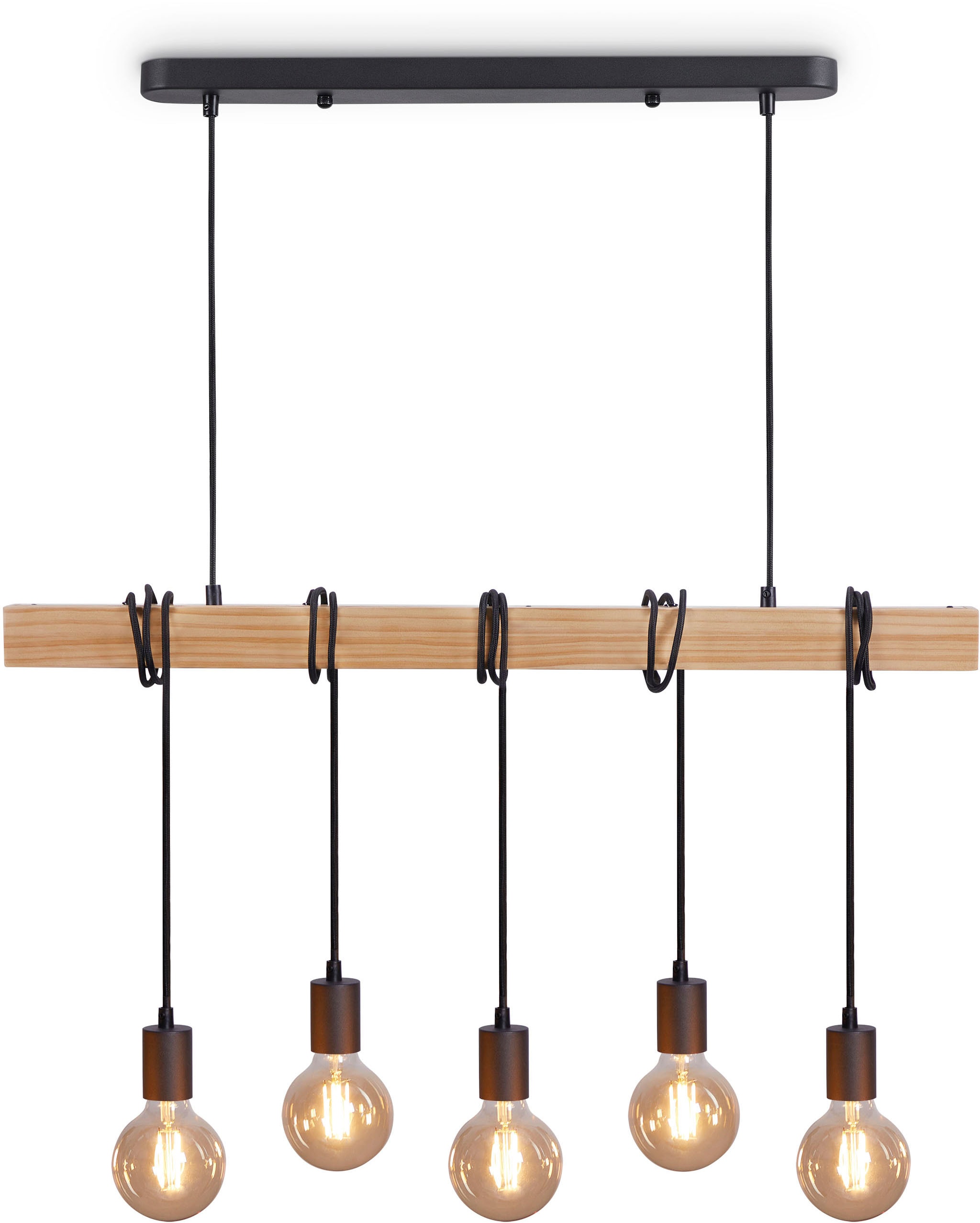 Paco Home Pendelleuchte »SINA« E27 LED Pendelleuchte Hängelleuchte  Wohnzimmer Esszimmer Vintage Holz E27