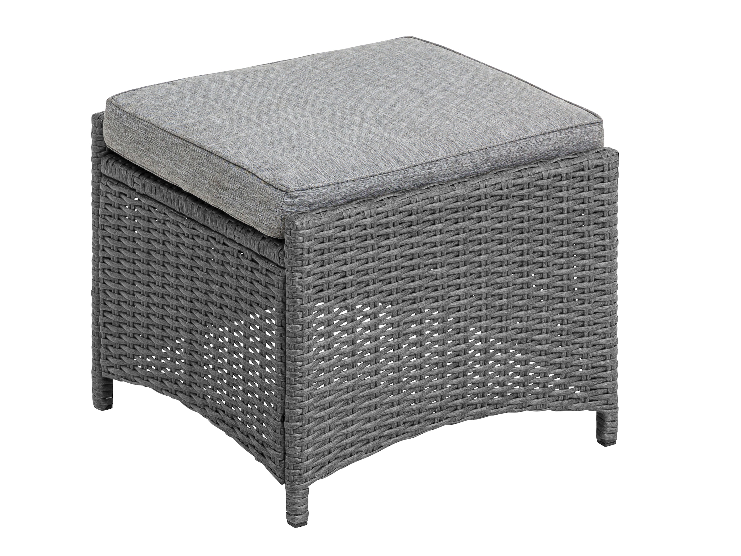 KONIFERA Garten-Essgruppe »»New Paris««, (Set, 11 tlg., 2 Sessel, Rückenlehne verstellbar, Tisch 50x50x51,5 cm, 2 Hocker), inkl. Auflagen, Aluminium/Polyrattan