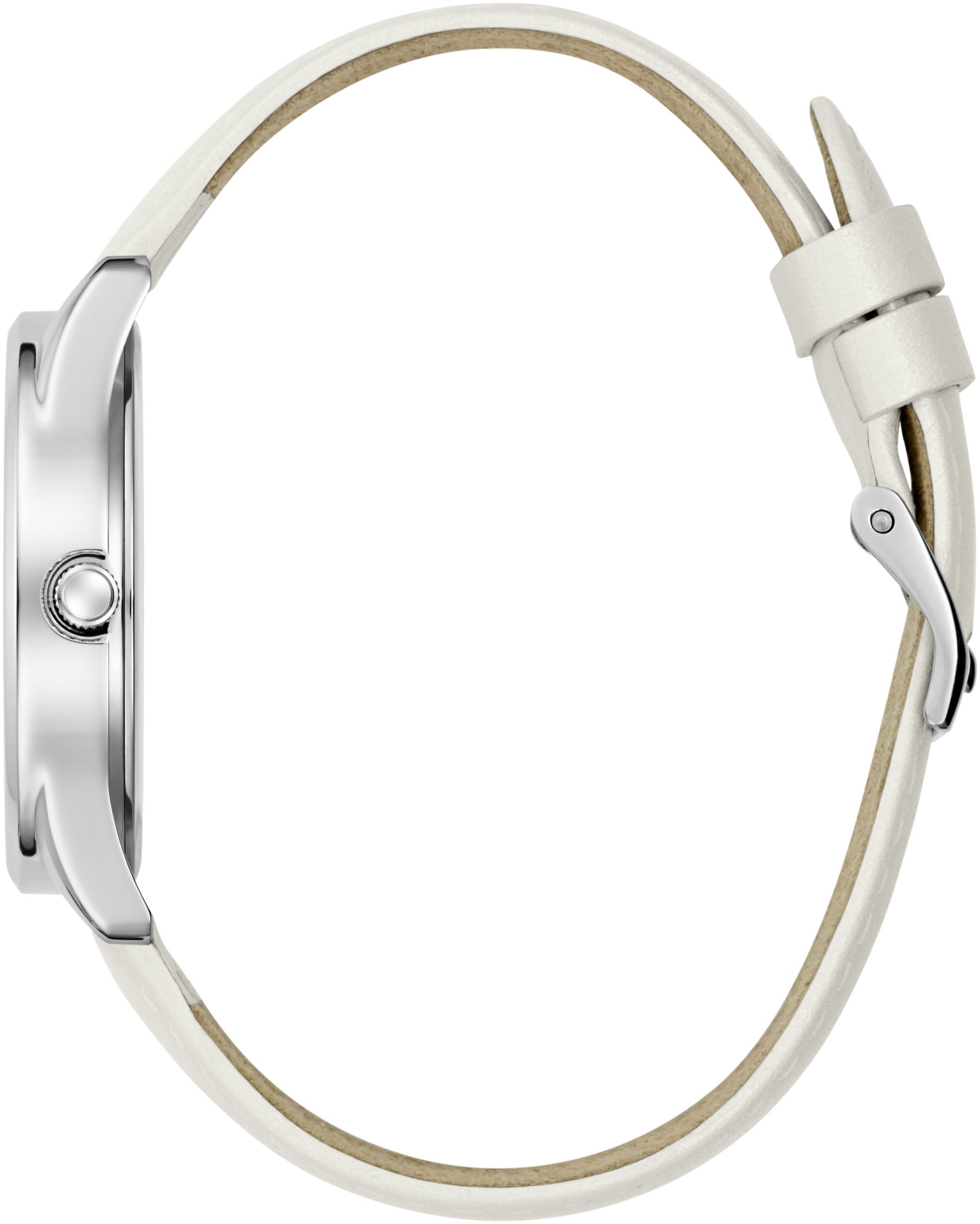 Guess Quarzuhr »LUSTER« Armbanduhr, Damenuhr, Lederarmband, Mineralglas, analog