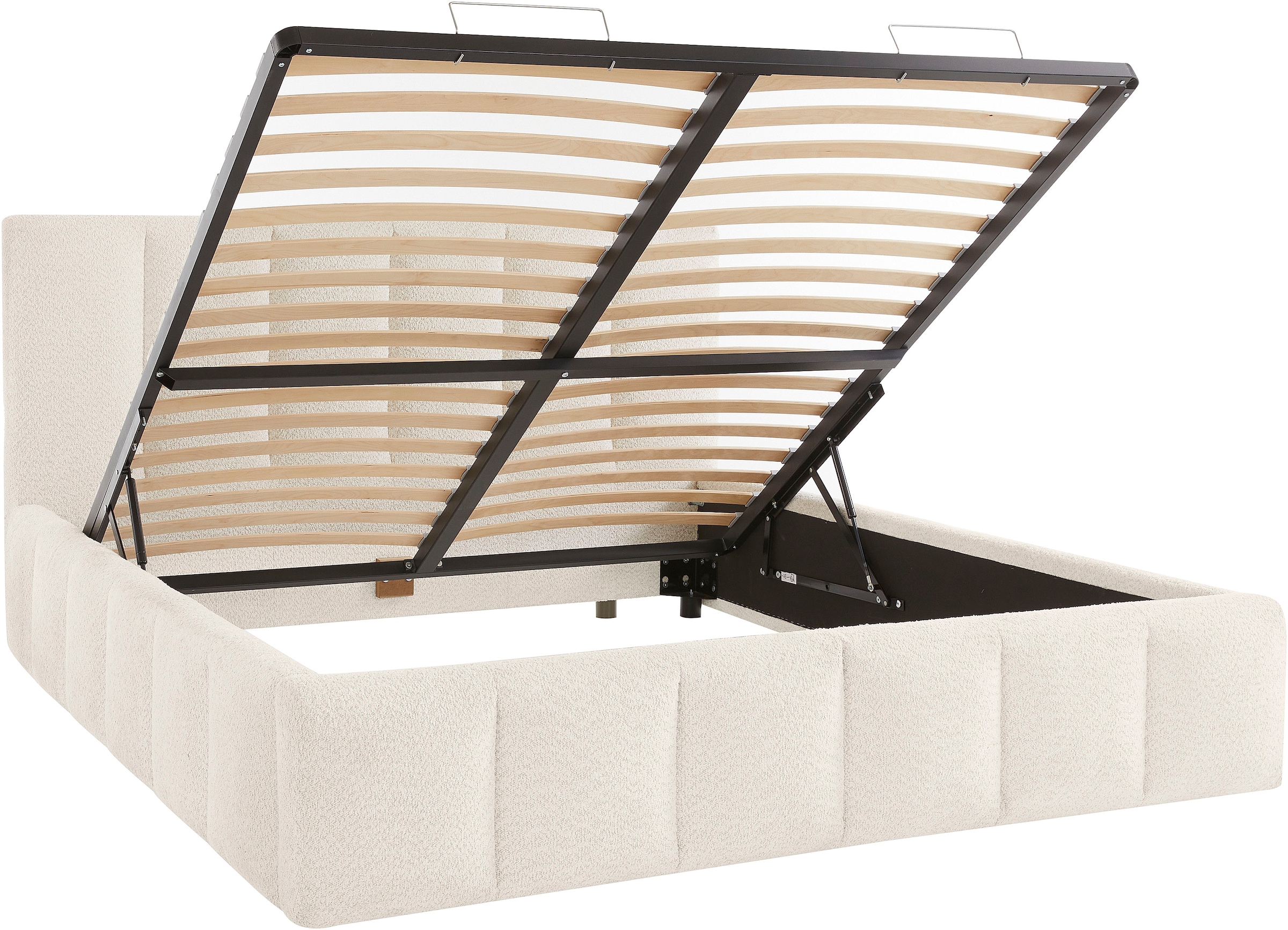 homsy by Ana Johnson Polsterbett »Somny wahlweise mit Bettkasten, erhältlich in verschiedenen Breiten« luxurious gepolstertes Kopfteil und Rahmen, Bezug mit Bouclécharakter