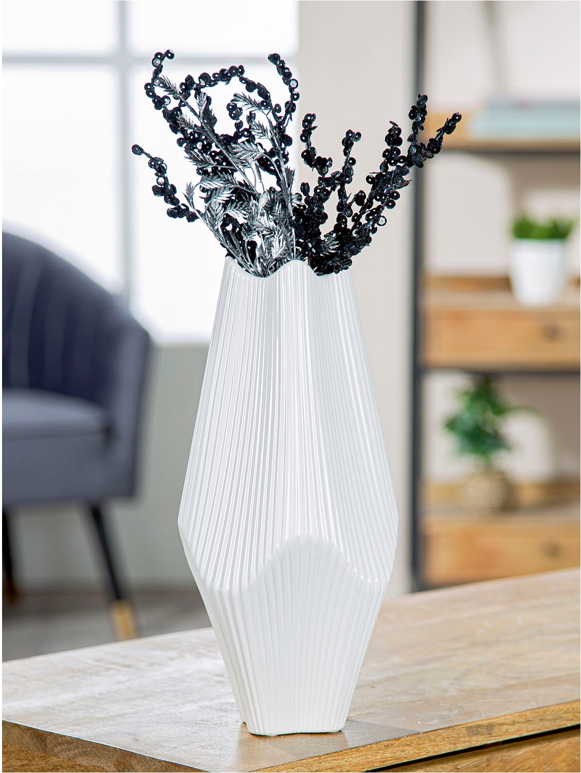 GILDE Tischvase »Vase Lamellen H. 30 cm«, (1 St.)