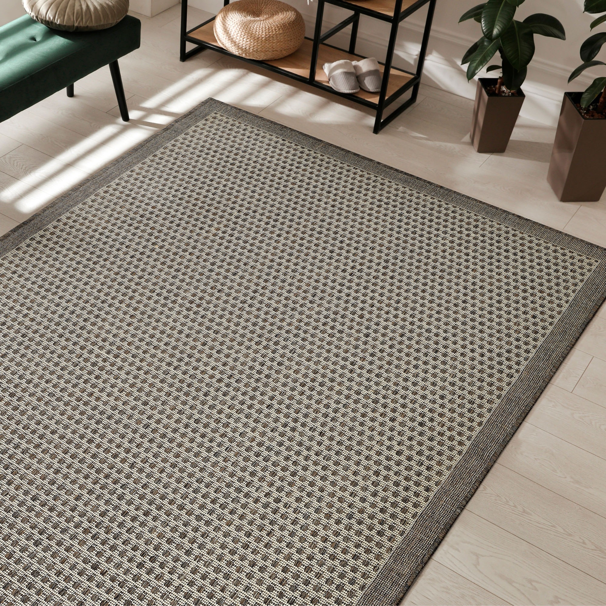 Andiamo Teppich »Savannah« rechteckig 4 mm Höhe Flachgewebe, In- und Outdoor geeignet, Wohnzimmer