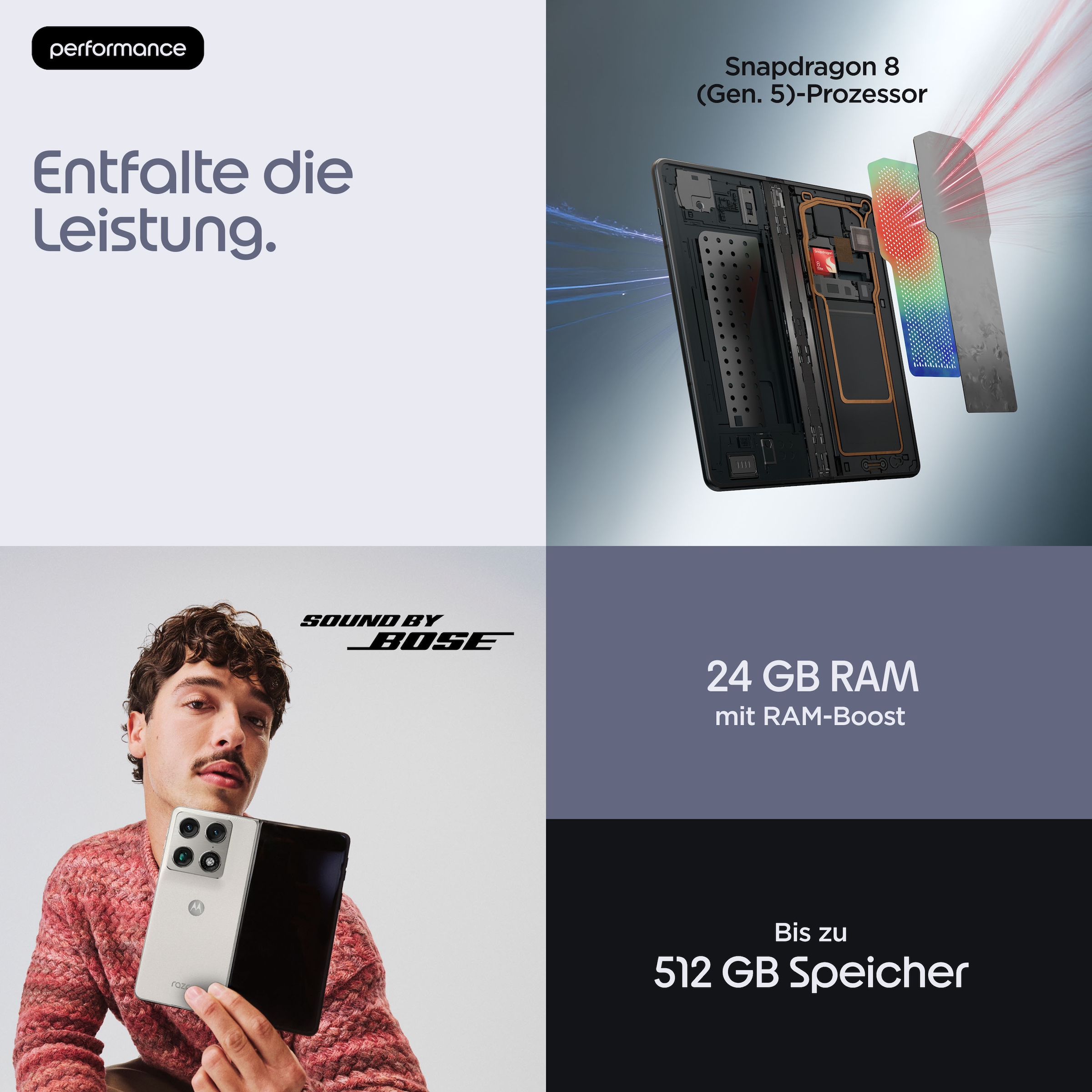 Motorola Smartphone »razr fold« PANTONE® Lily White