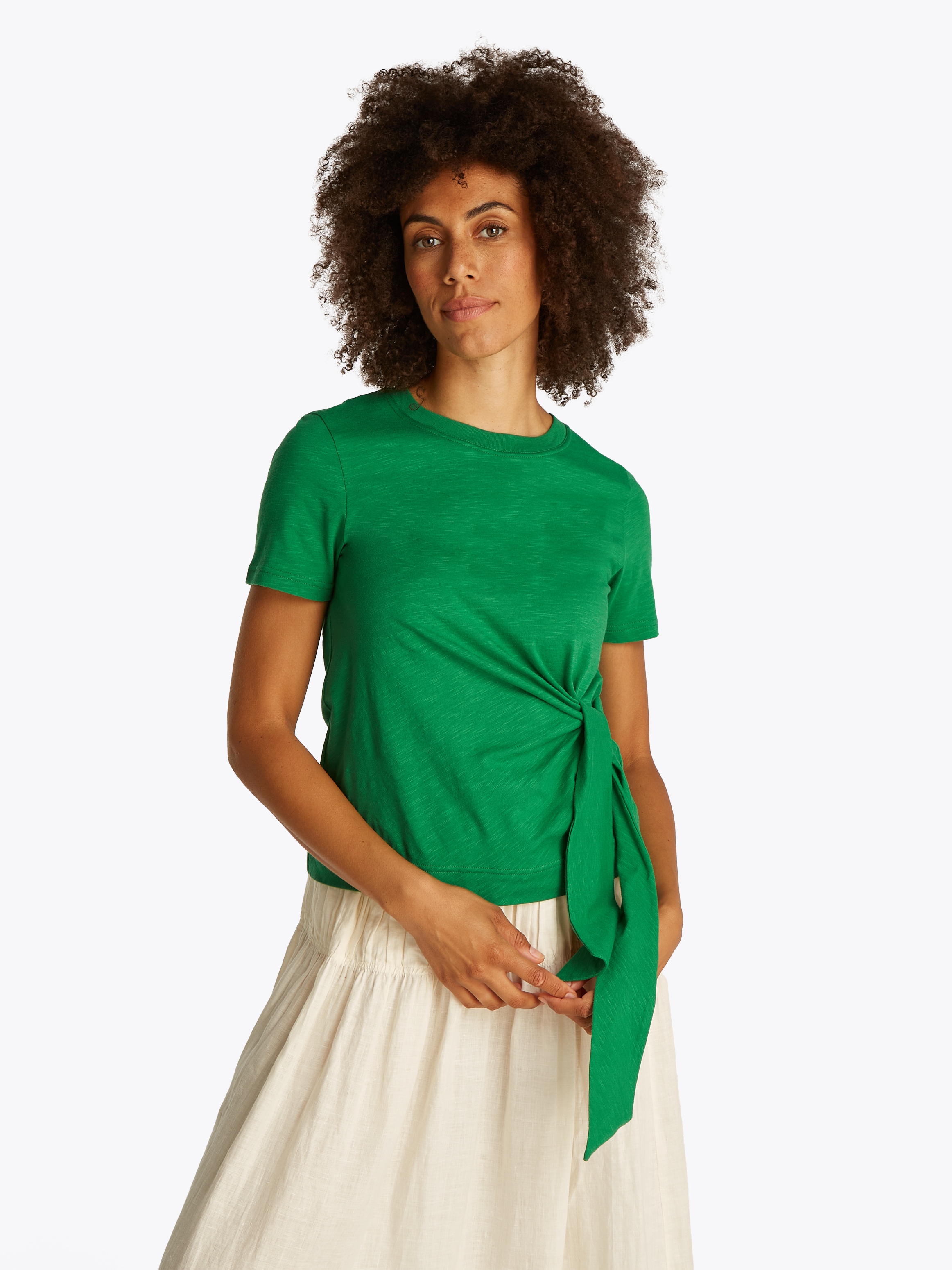 Tommy Hilfiger T-Shirt »KNOT BOAT-NK SS TEE«, in asymmetrischer Form