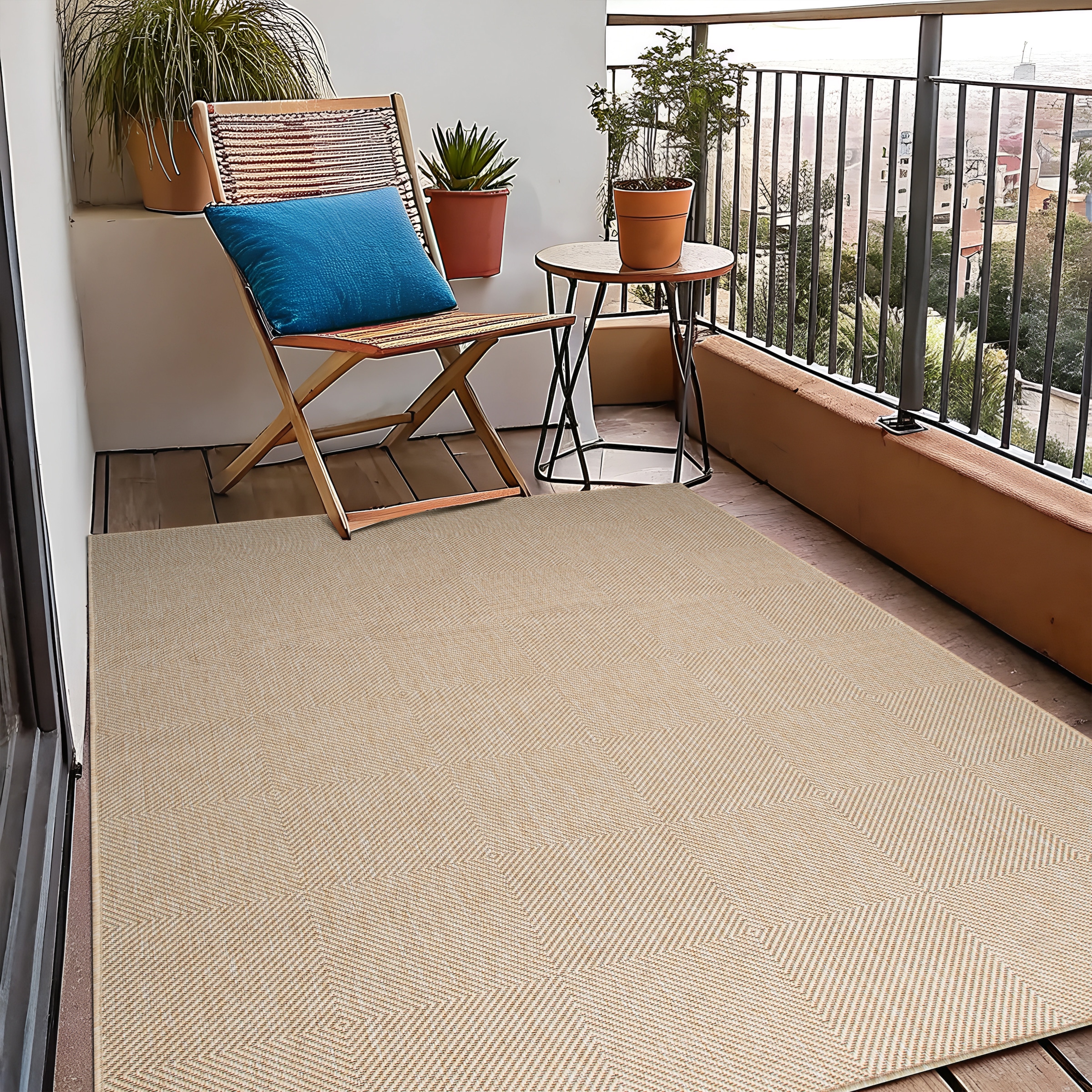 my home Teppich »Anna, auch als Läufer erhältlich«, rechteckig, 3 mm Höhe, In- und Outdoor geeignet, Sisal-Optik, Wetterfest & UV-beständig