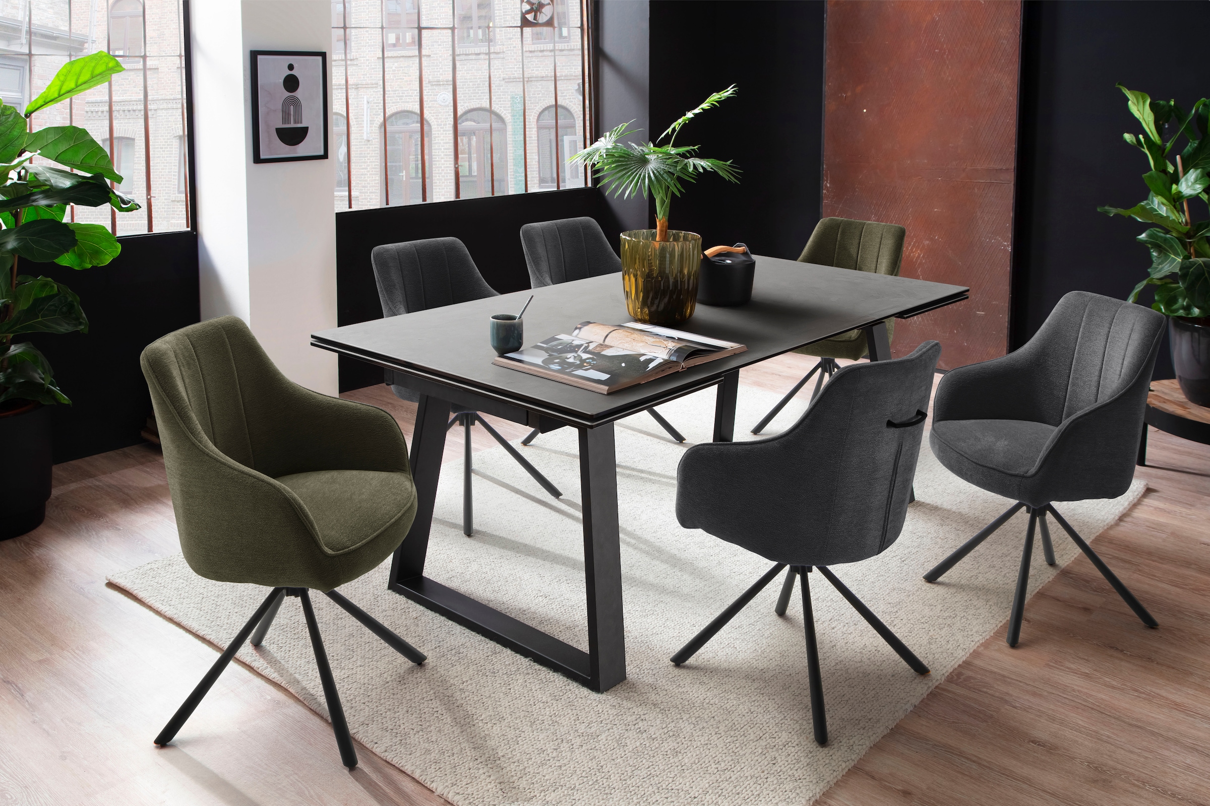 MCA furniture Esszimmerstuhl »KASAMA« () (2er-Set), 180° drehbar, Belastbarkeit120 kg, Sitzhöhe ca. 51 cm