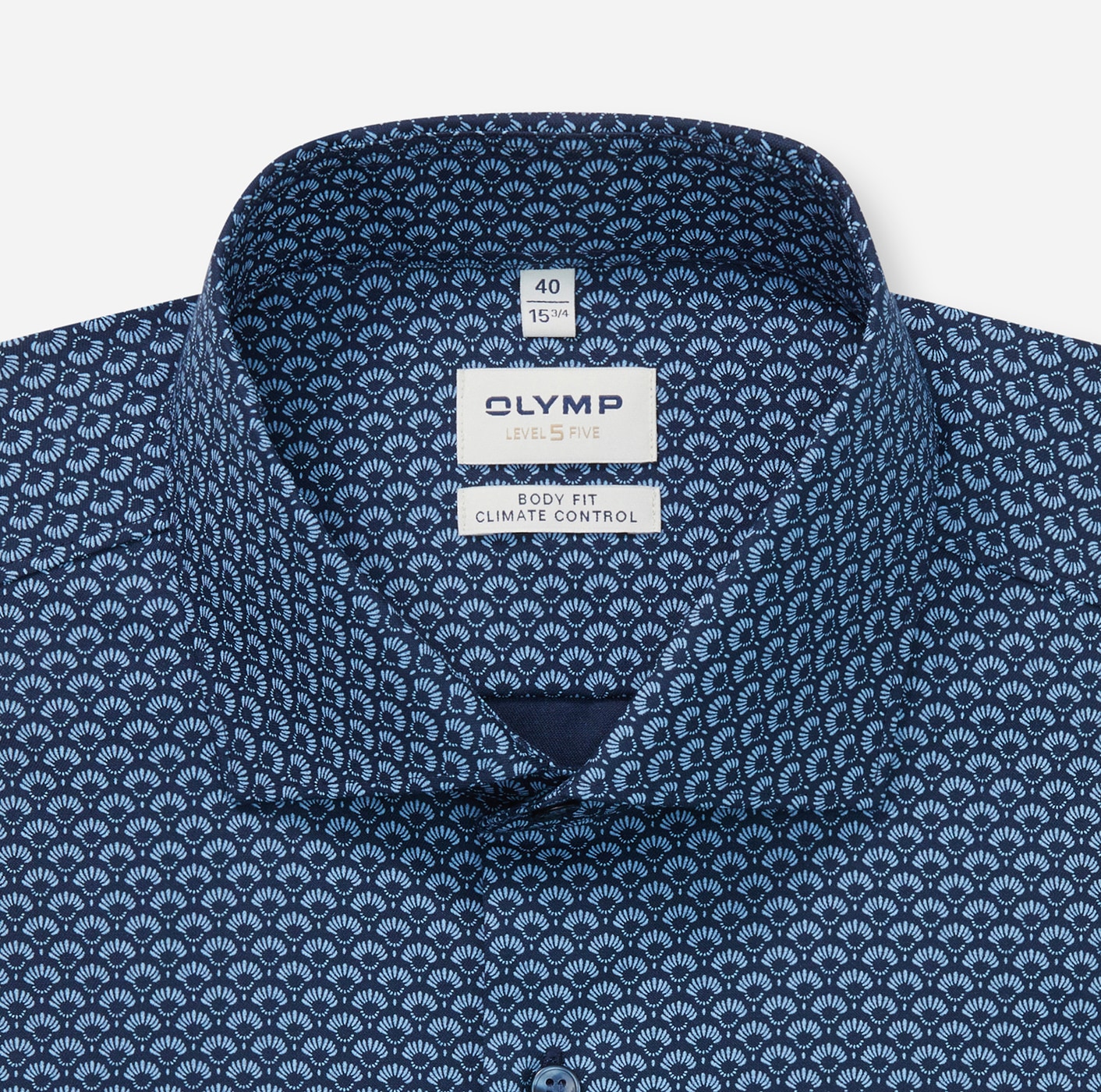 OLYMP Langarmhemd »24/Seven - Level Five«, gemustert, body fit, Kentkragen, Businesshemd, Climate Control
