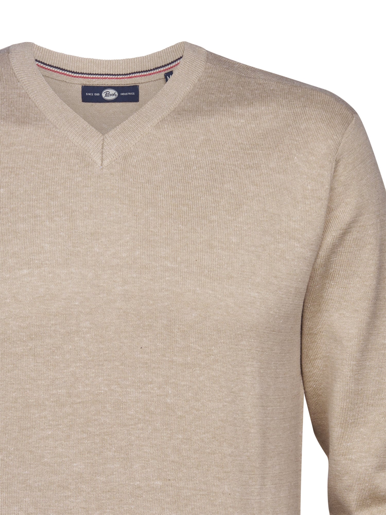 Petrol Industries V-Ausschnitt-Pullover »V-Neck Basi« Materialmix mit Baumwollanteil