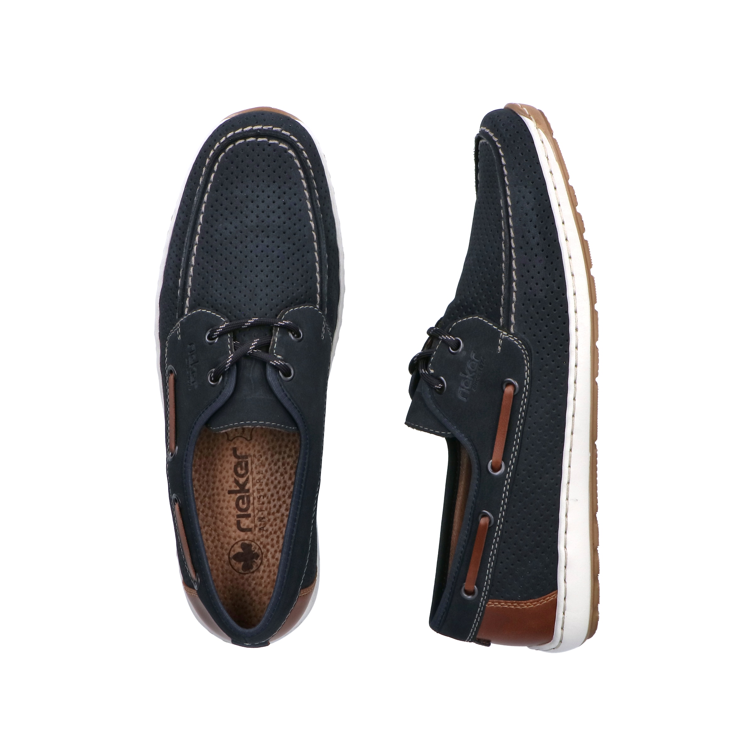Rieker Bootsschuh  Mokassin, Halbschuh, Frühlingsschuh mit Perforation